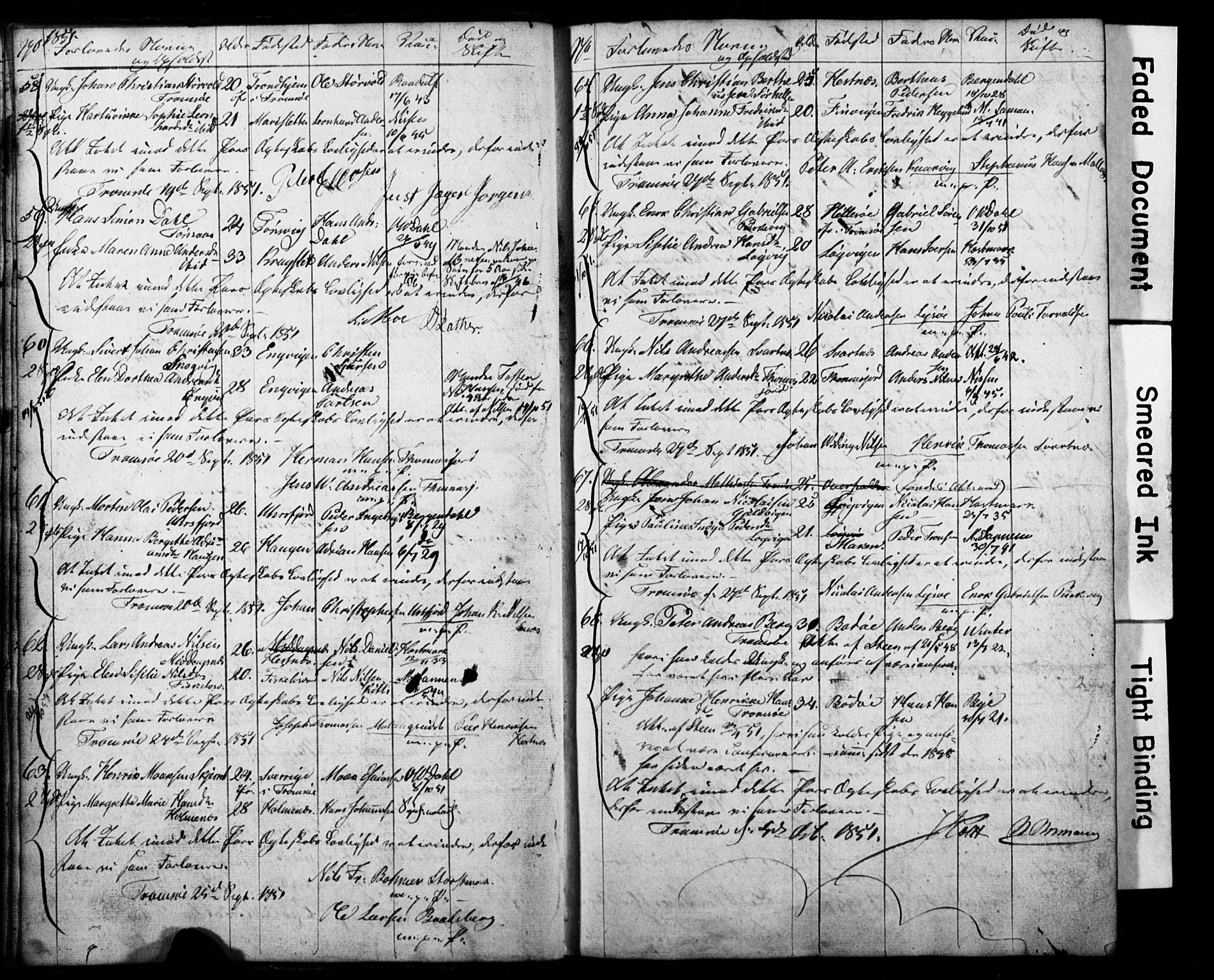 Tromsø sokneprestkontor/stiftsprosti/domprosti, AV/SATØ-S-1343/H/Hc/L0097: Banns register no. 3, 1851-1872