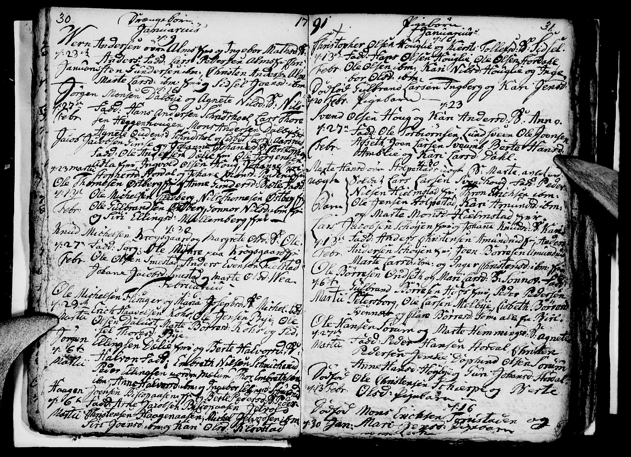 Ringsaker prestekontor, SAH/PREST-014/I/Ia/L0005/0005: Parish register draft no. 1E, 1790-1792, p. 30-31