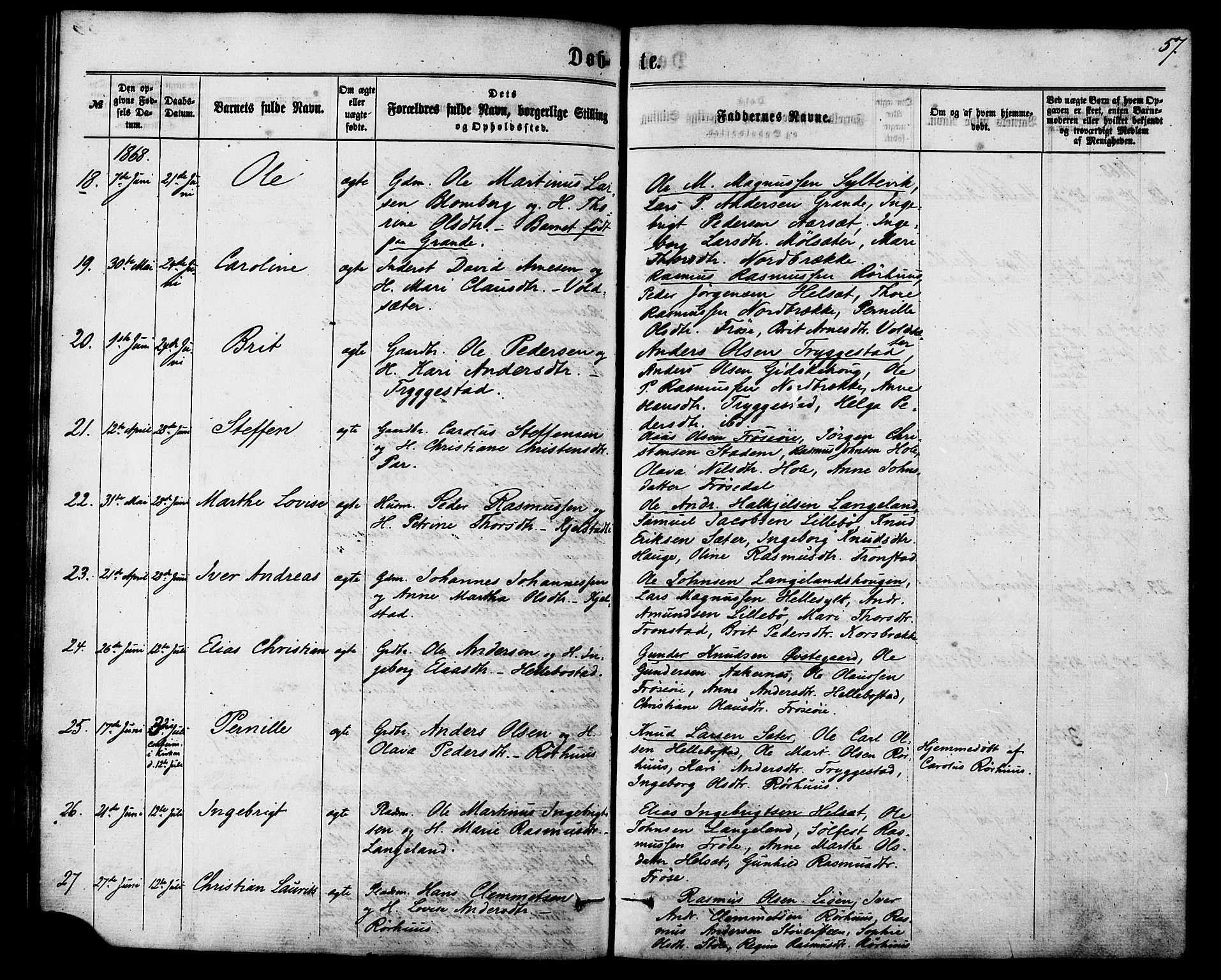 Ministerialprotokoller, klokkerbøker og fødselsregistre - Møre og Romsdal, AV/SAT-A-1454/517/L0226: Parish register (official) no. 517A06, 1862-1881, p. 57