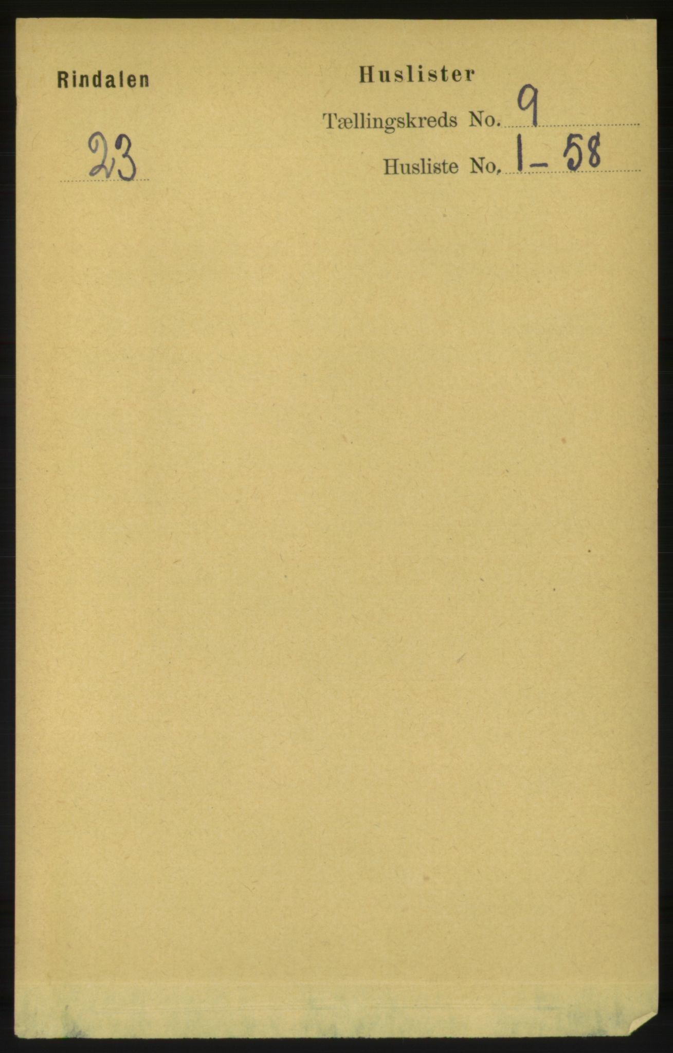 RA, 1891 census for 1567 Rindal, 1891, p. 2822