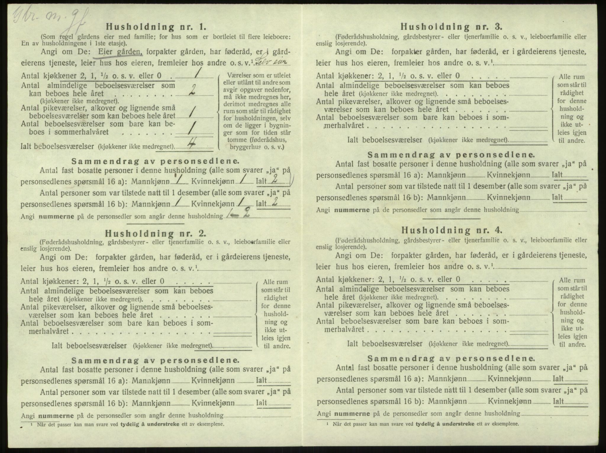 SAB, 1920 census for Bruvik, 1920, p. 530