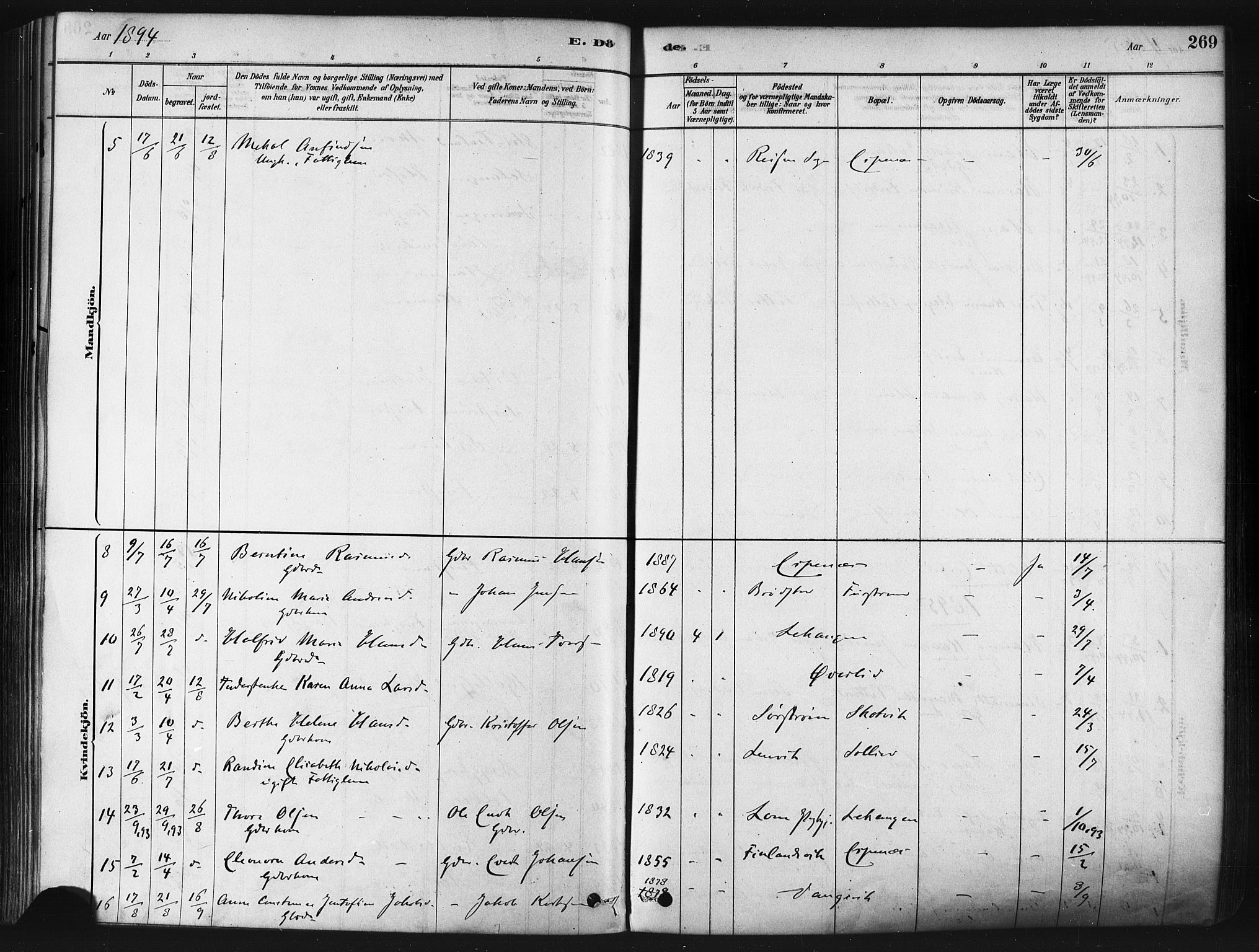 Tranøy sokneprestkontor, SATØ/S-1313/I/Ia/Iaa/L0009kirke: Parish register (official) no. 9, 1878-1904, p. 269