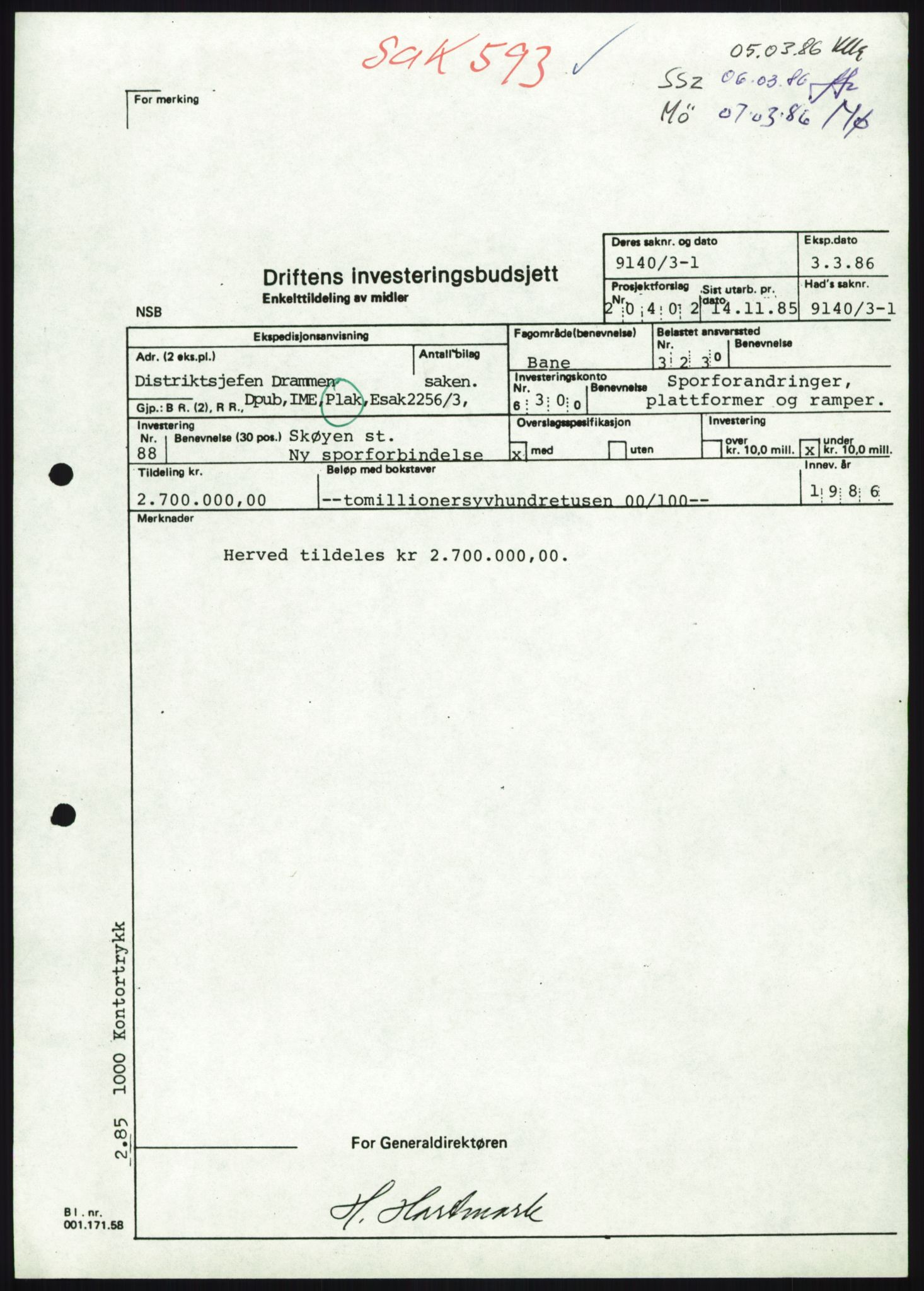 Norges statsbaner, Hovedadministrasjonen, Plankontoret for Oslo S, AV/RA-S-5410/D/L0167: Driftsbanegården. Øvrige driftsbanegårder, 1975-1987, p. 870