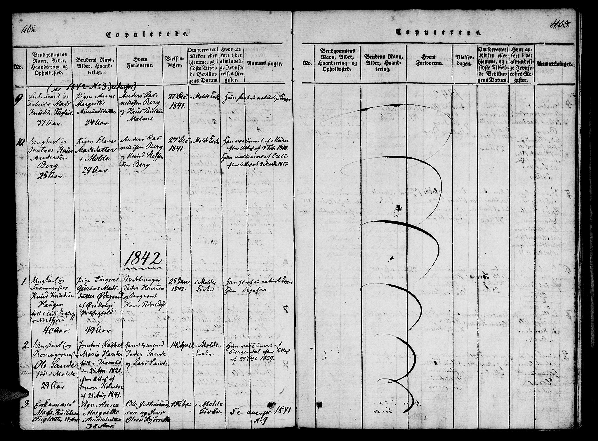Ministerialprotokoller, klokkerbøker og fødselsregistre - Møre og Romsdal, SAT/A-1454/558/L0688: Parish register (official) no. 558A02, 1818-1843, p. 402-403