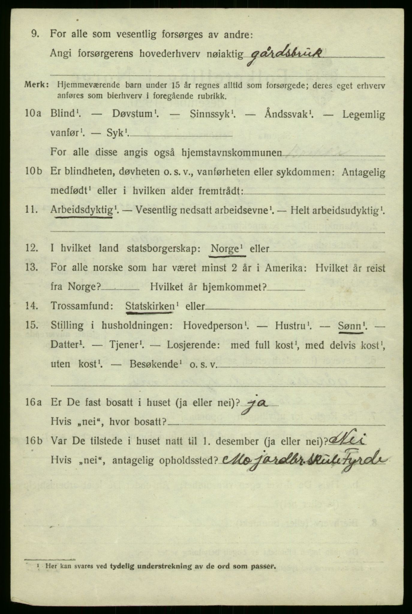 SAB, 1920 census for Brekke, 1920, p. 703