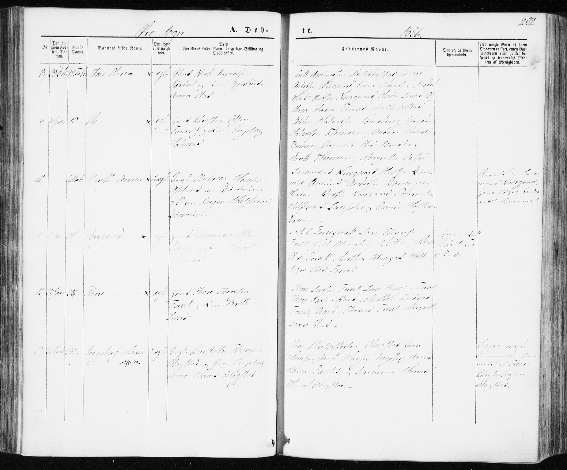 Ministerialprotokoller, klokkerbøker og fødselsregistre - Møre og Romsdal, AV/SAT-A-1454/586/L0984: Parish register (official) no. 586A10, 1844-1856, p. 202