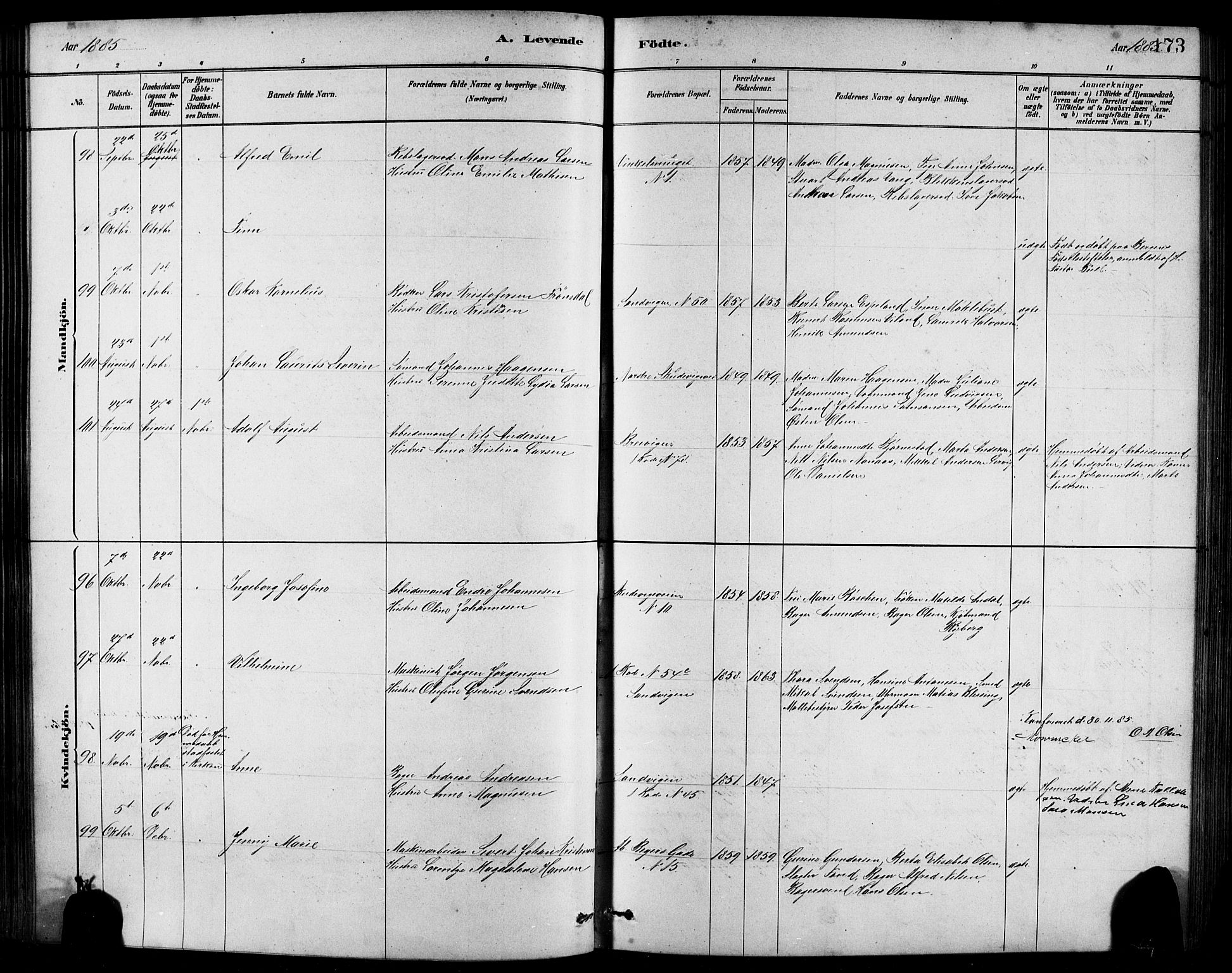 Sandviken Sokneprestembete, AV/SAB-A-77601/H/Hb/L0001: Parish register (copy) no. A 2, 1879-1892, p. 173