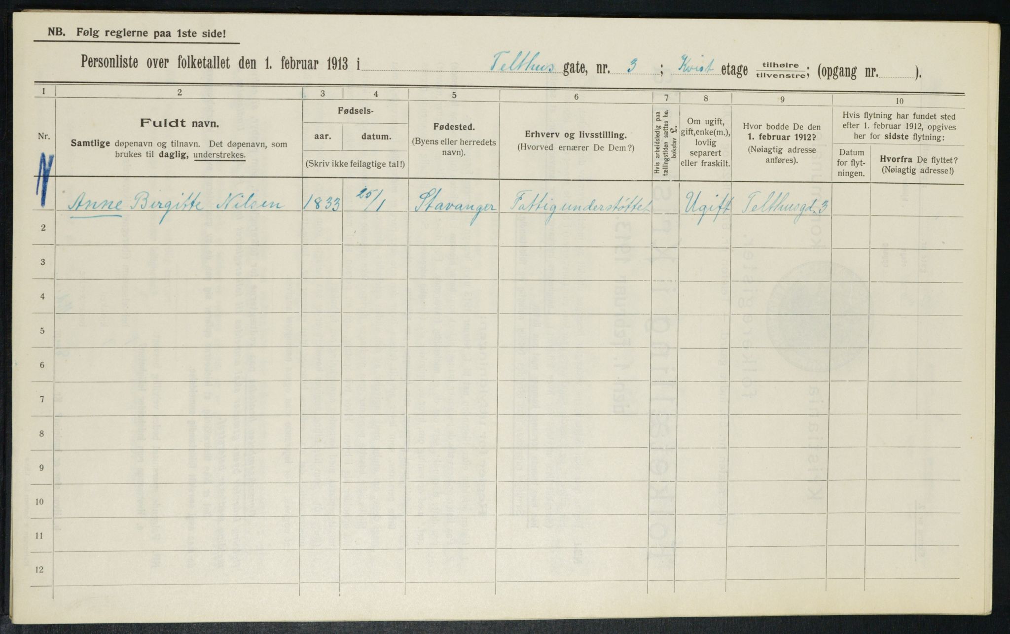 OBA, Municipal Census 1913 for Kristiania, 1913, p. 107590