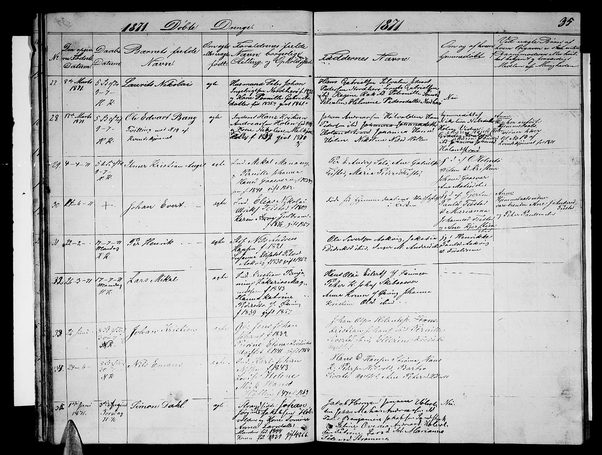 Ministerialprotokoller, klokkerbøker og fødselsregistre - Nordland, AV/SAT-A-1459/834/L0512: Parish register (copy) no. 834C03, 1862-1877, p. 36