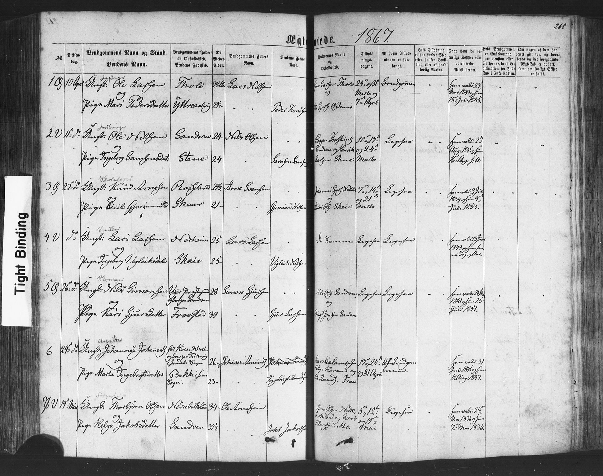 Kvam sokneprestembete, SAB/A-76201/H/Haa: Parish register (official) no. A 9, 1864-1879, p. 263