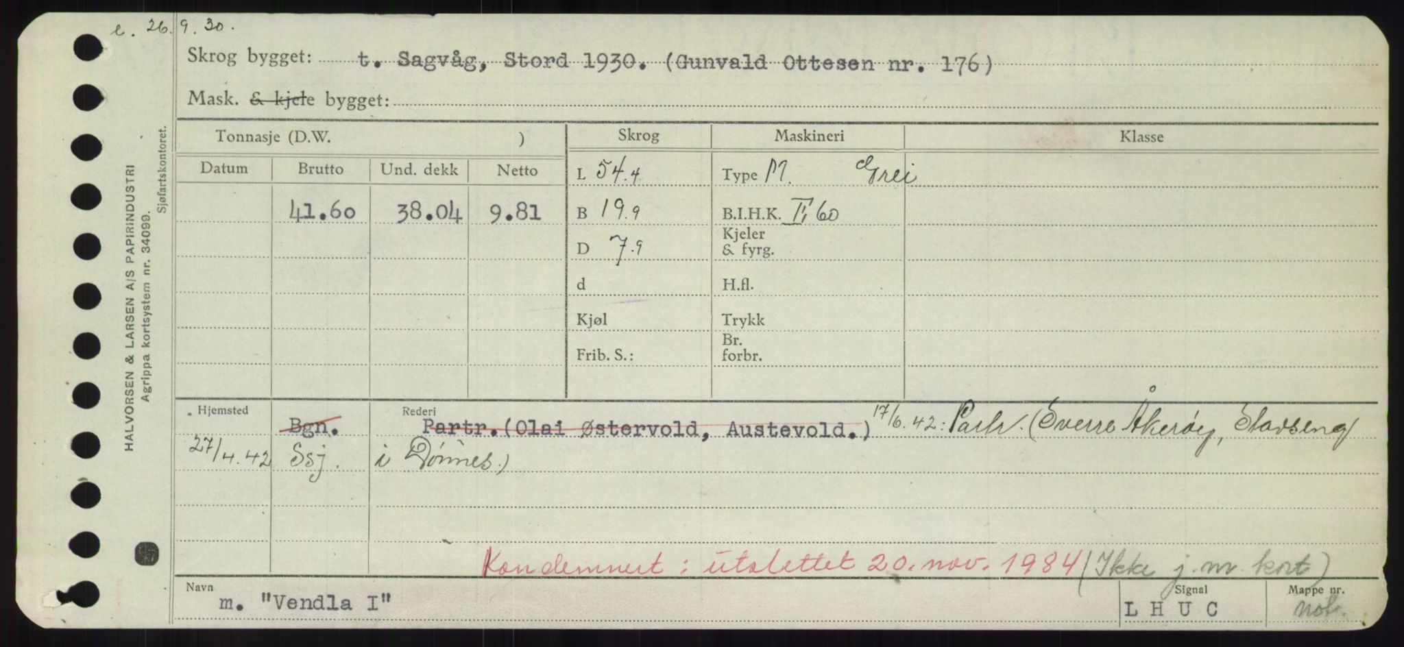 Sjøfartsdirektoratet med forløpere, Skipsmålingen, RA/S-1627/H/Hd/L0040: Fartøy, U-Ve, p. 613