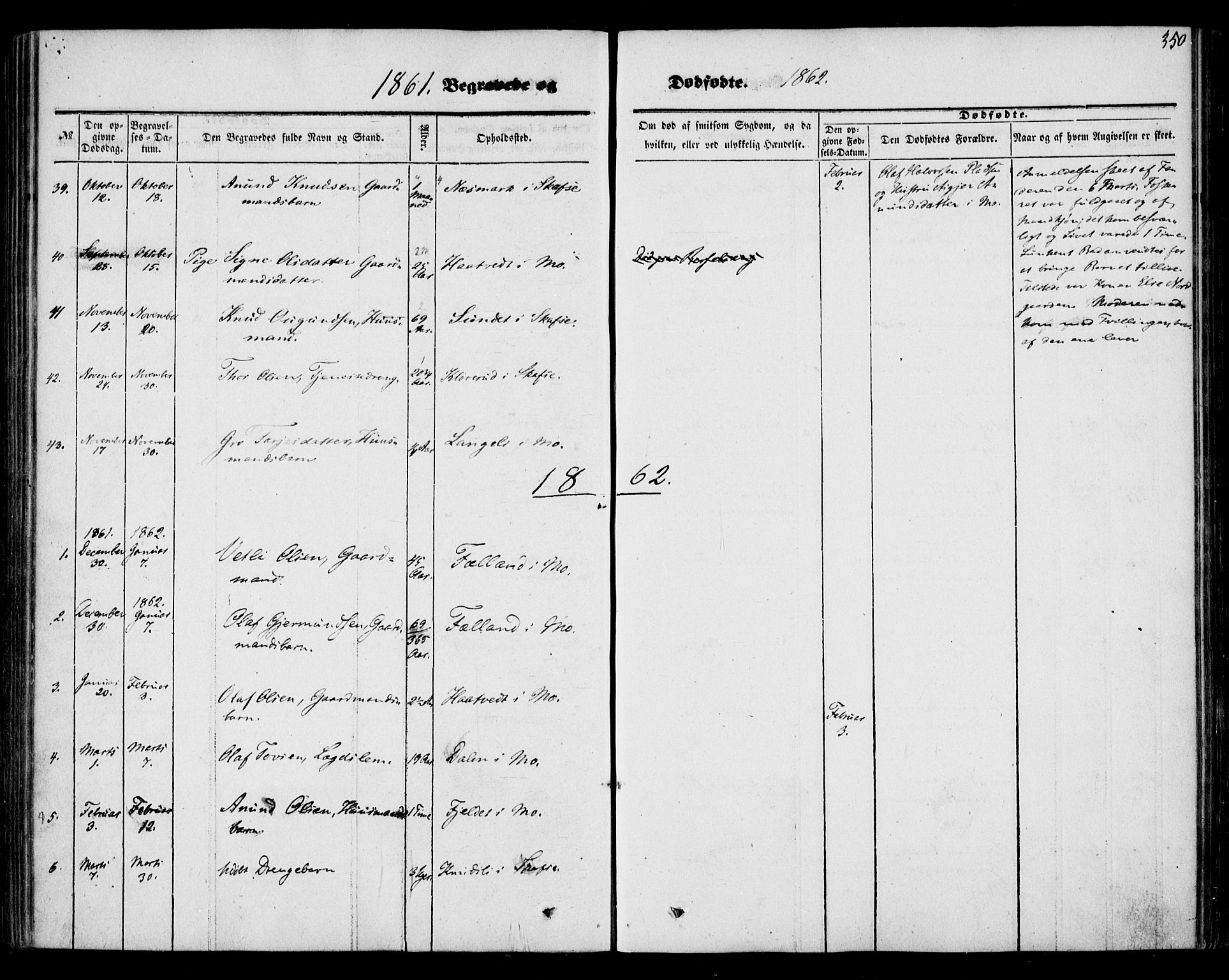 Mo kirkebøker, AV/SAKO-A-286/F/Fa/L0005: Parish register (official) no. I 5, 1844-1864, p. 350