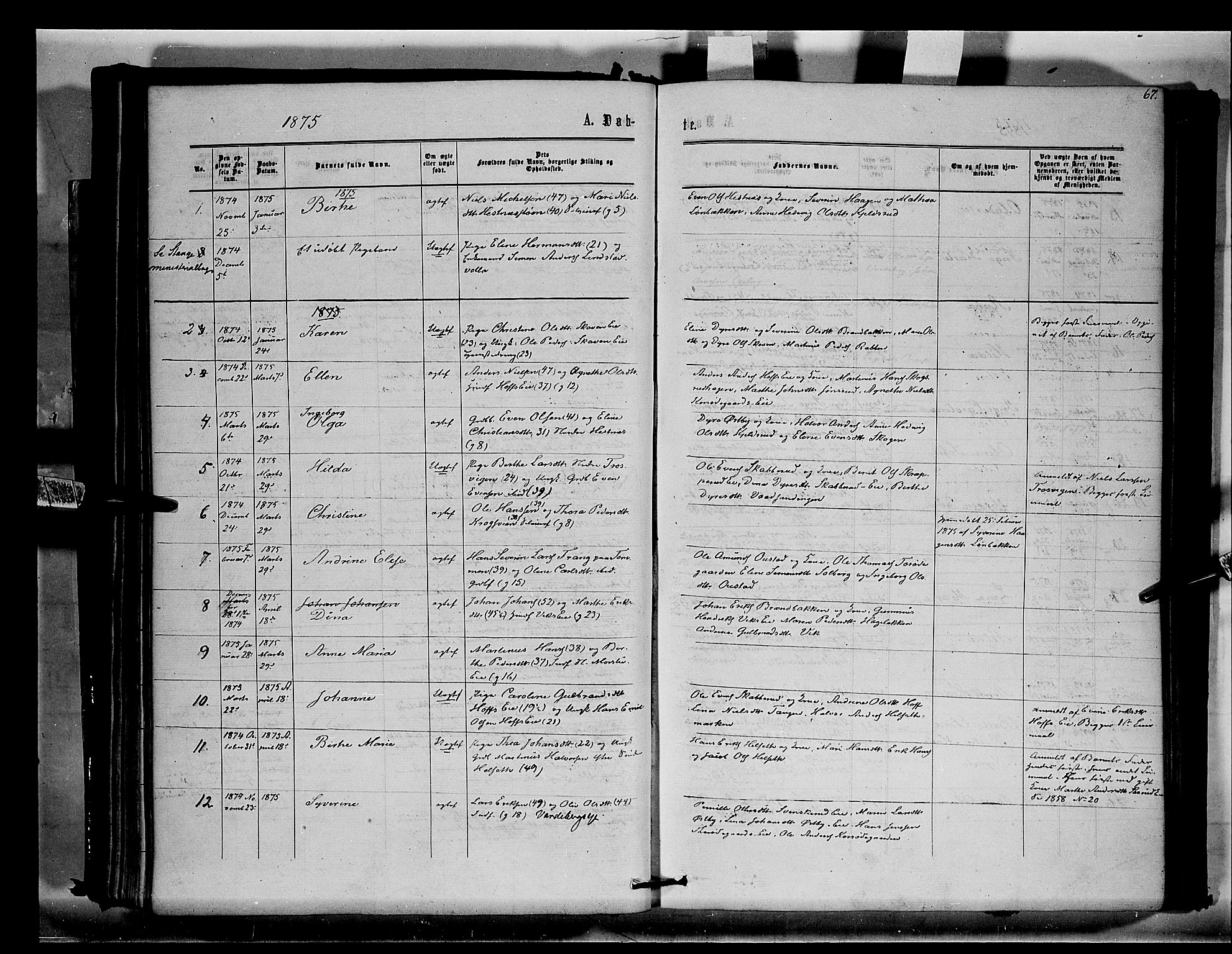 Stange prestekontor, AV/SAH-PREST-002/K/L0014: Parish register (official) no. 14, 1862-1879, p. 67