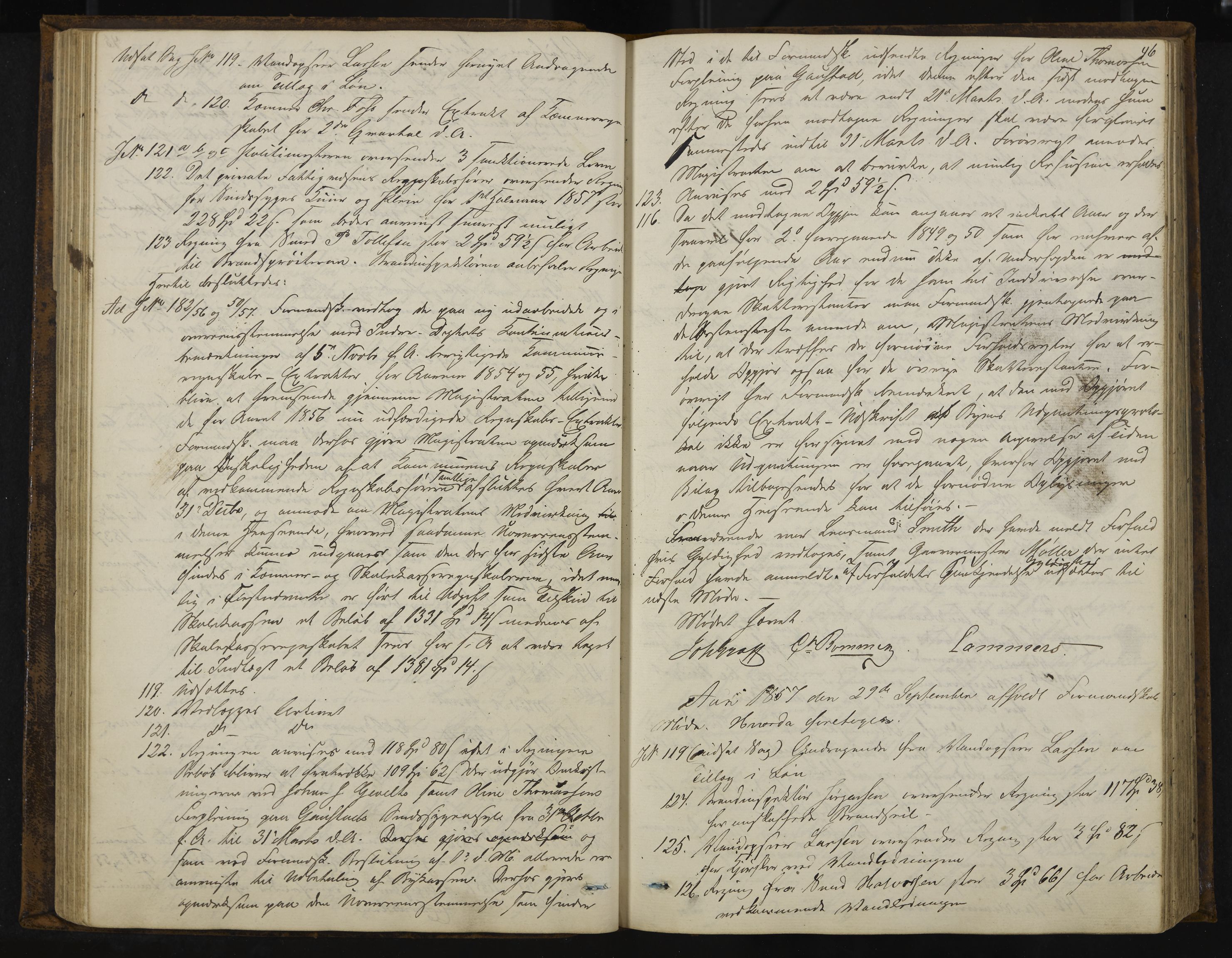 Kongsberg formannskap og sentraladministrasjon, IKAK/0604021-1/A/L0003: Møtebok med register, 1856-1861, p. 46