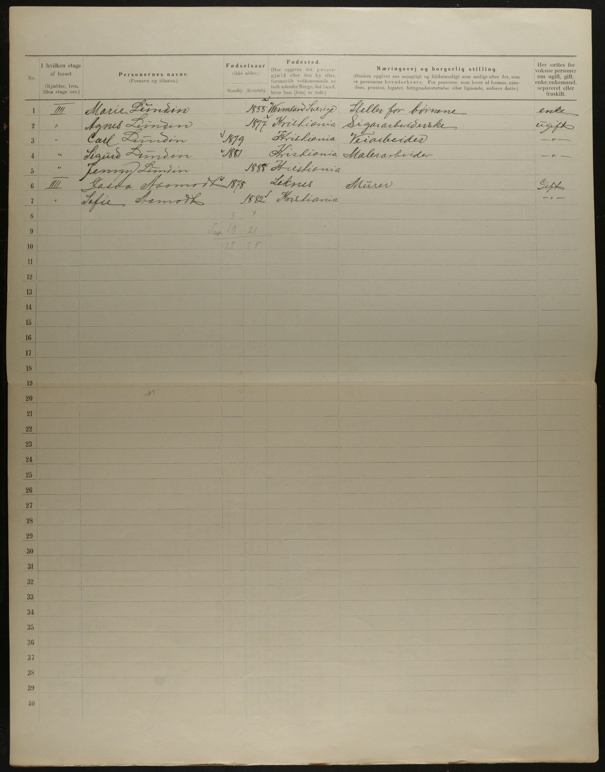 OBA, Municipal Census 1901 for Kristiania, 1901, p. 14594