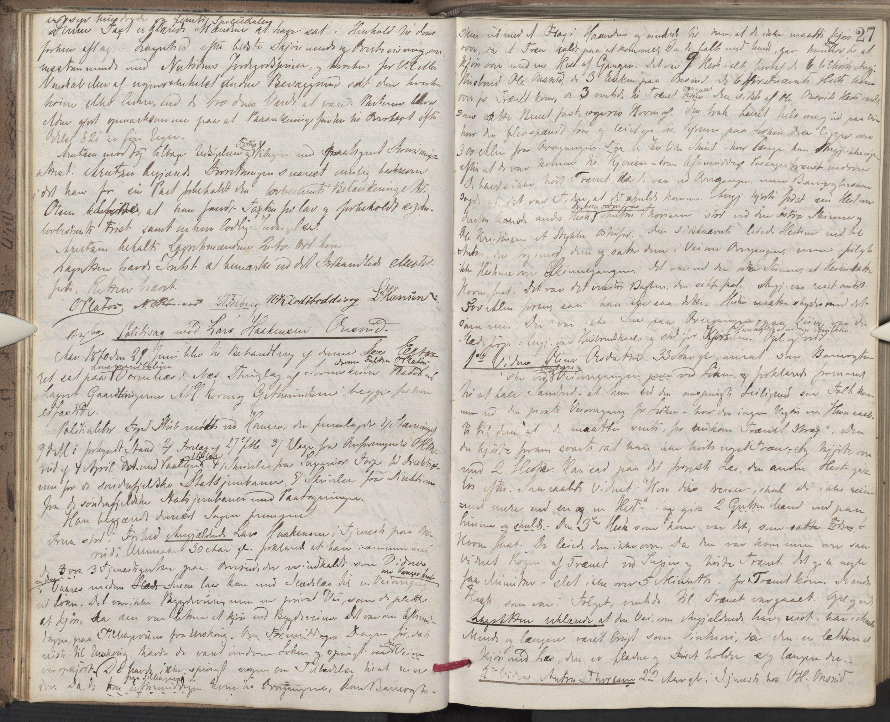 Nes tingrett, AV/SAO-A-10548/F/Fc/Fcb/L0007: Ekstrarettsprotokoll "Q", 1870-1874, p. 26b-27a