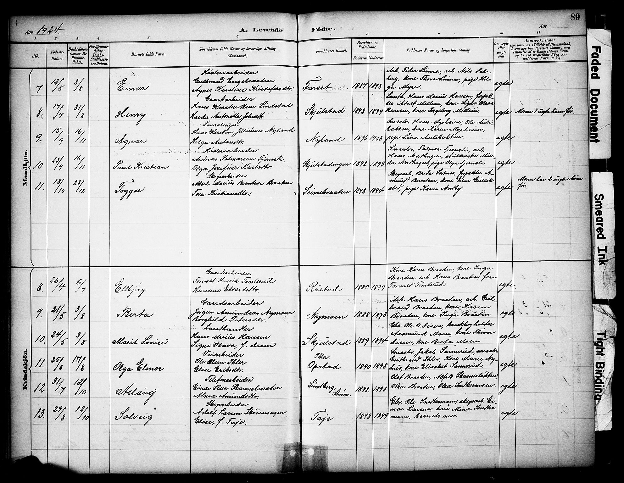 Sør-Odal prestekontor, AV/SAH-PREST-030/H/Ha/Haa/L0009: Parish register (official) no. 9, 1886-1926, p. 89