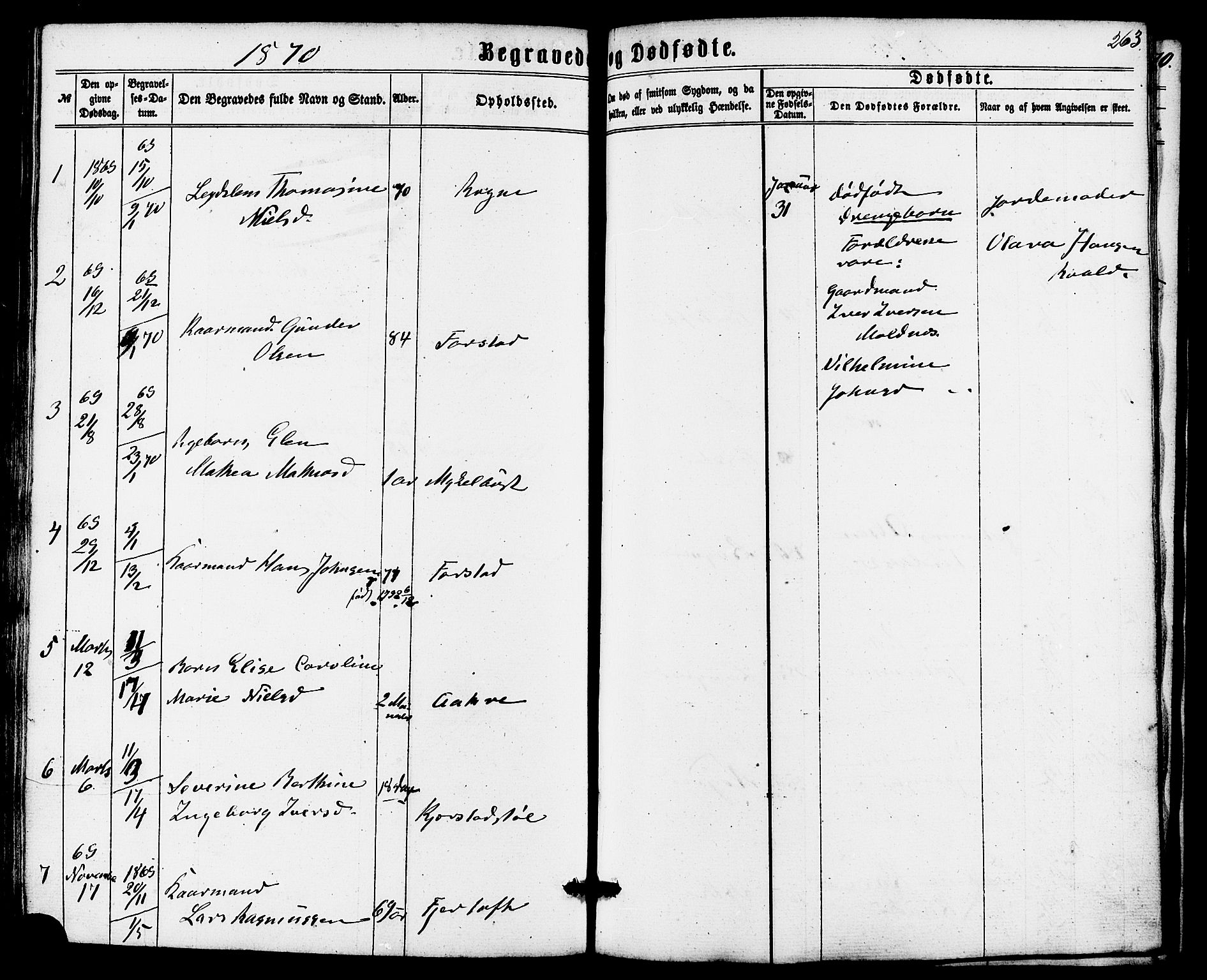 Ministerialprotokoller, klokkerbøker og fødselsregistre - Møre og Romsdal, AV/SAT-A-1454/536/L0498: Parish register (official) no. 536A07, 1862-1875, p. 263