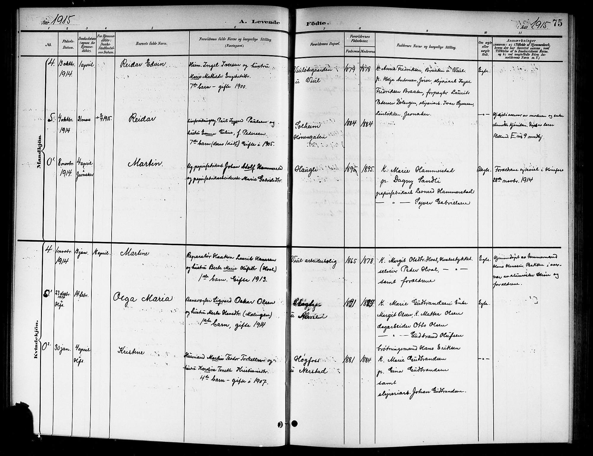 Norderhov kirkebøker, AV/SAKO-A-237/G/Gb/L0002: Parish register (copy) no. II 2, 1891-1921, p. 75