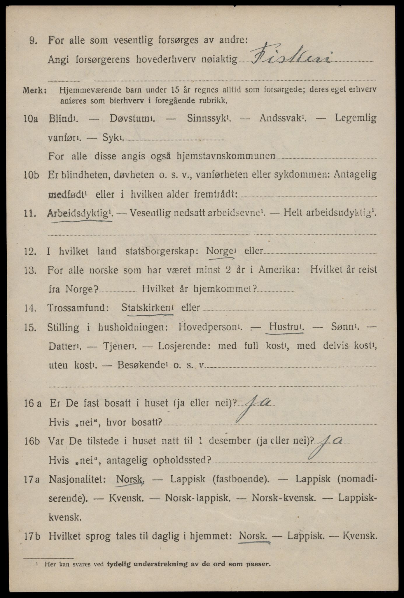 SAT, 1920 census for Buksnes, 1920, p. 3936