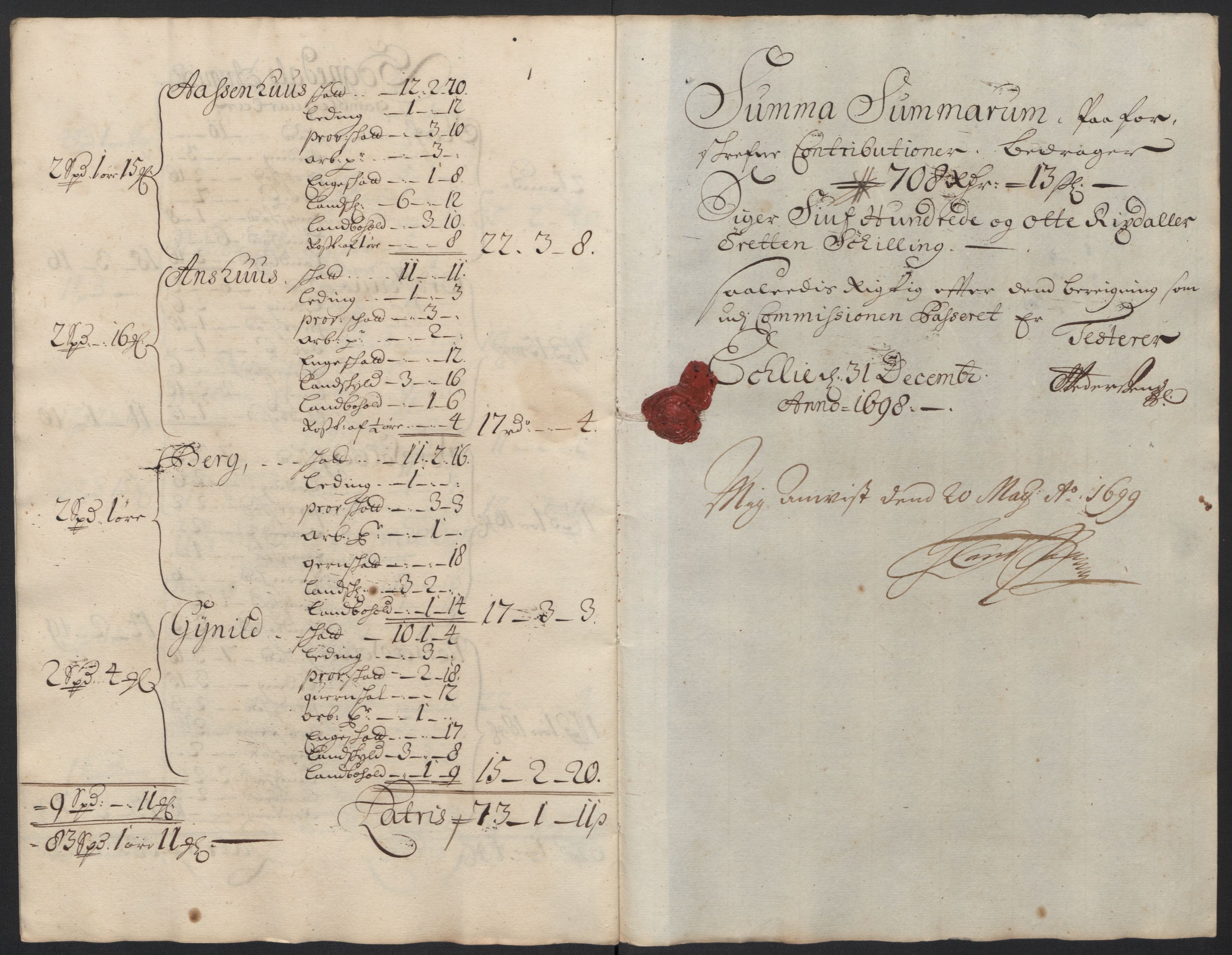 Rentekammeret inntil 1814, Reviderte regnskaper, Fogderegnskap, RA/EA-4092/R60/L3948: Fogderegnskap Orkdal og Gauldal, 1698, p. 397