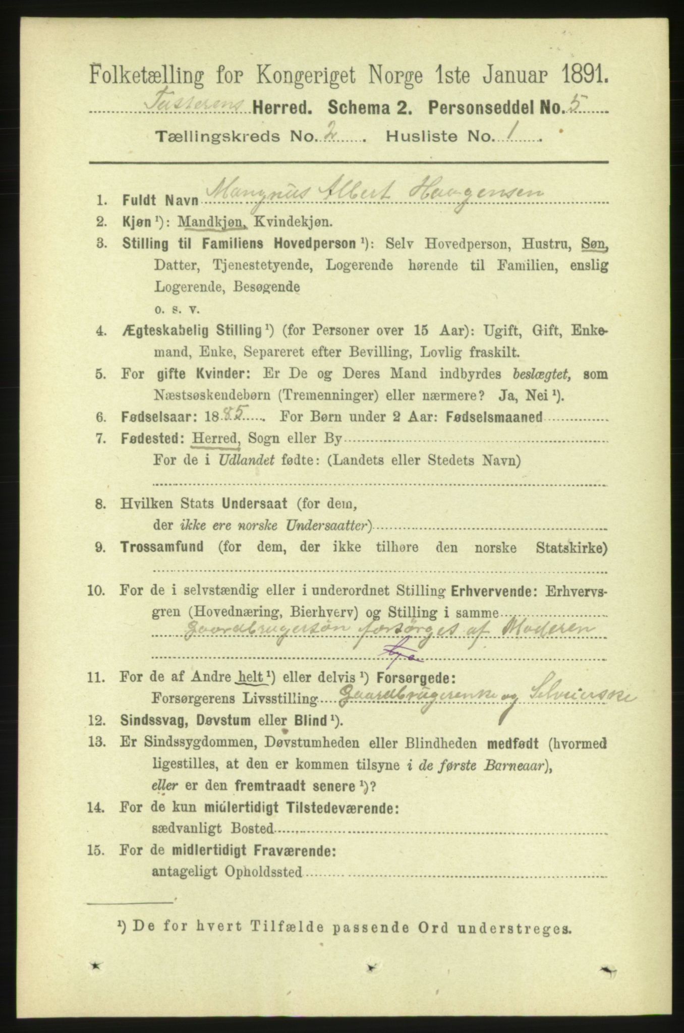 RA, 1891 census for 1572 Tustna, 1891, p. 679