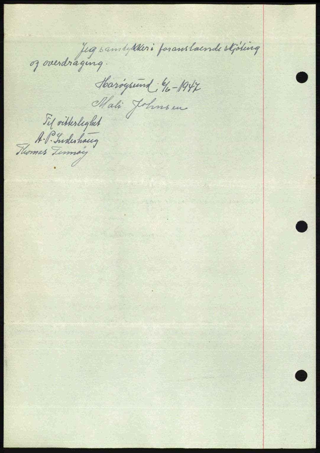 Romsdal sorenskriveri, AV/SAT-A-4149/1/2/2C: Mortgage book no. A23, 1947-1947, Diary no: : 1642/1947