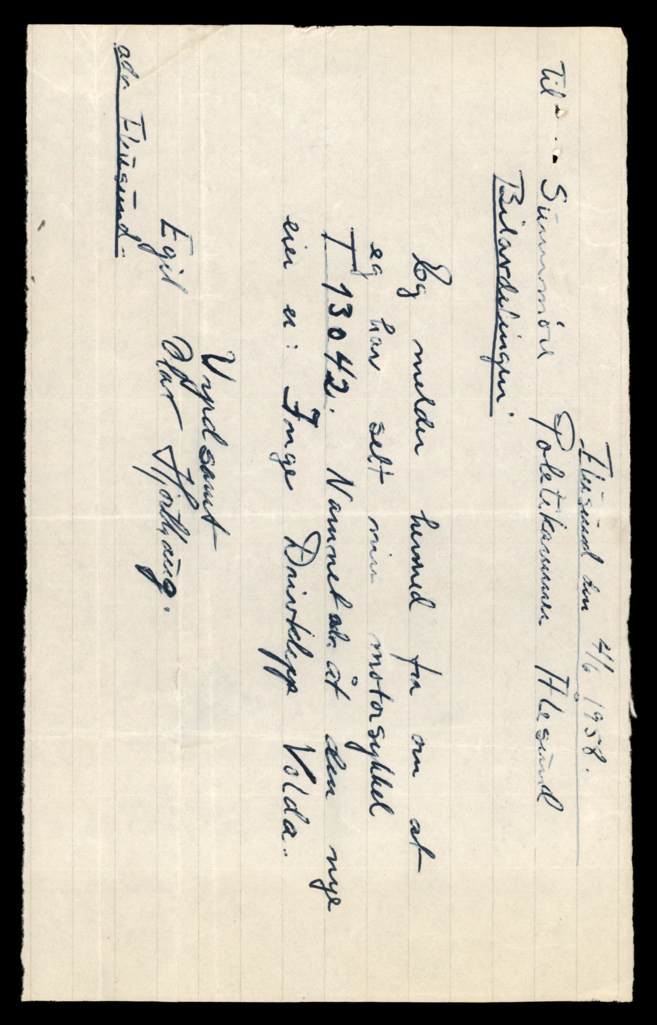 Møre og Romsdal vegkontor - Ålesund trafikkstasjon, AV/SAT-A-4099/F/Fe/L0037: Registreringskort for kjøretøy T 13031 - T 13179, 1927-1998, p. 275