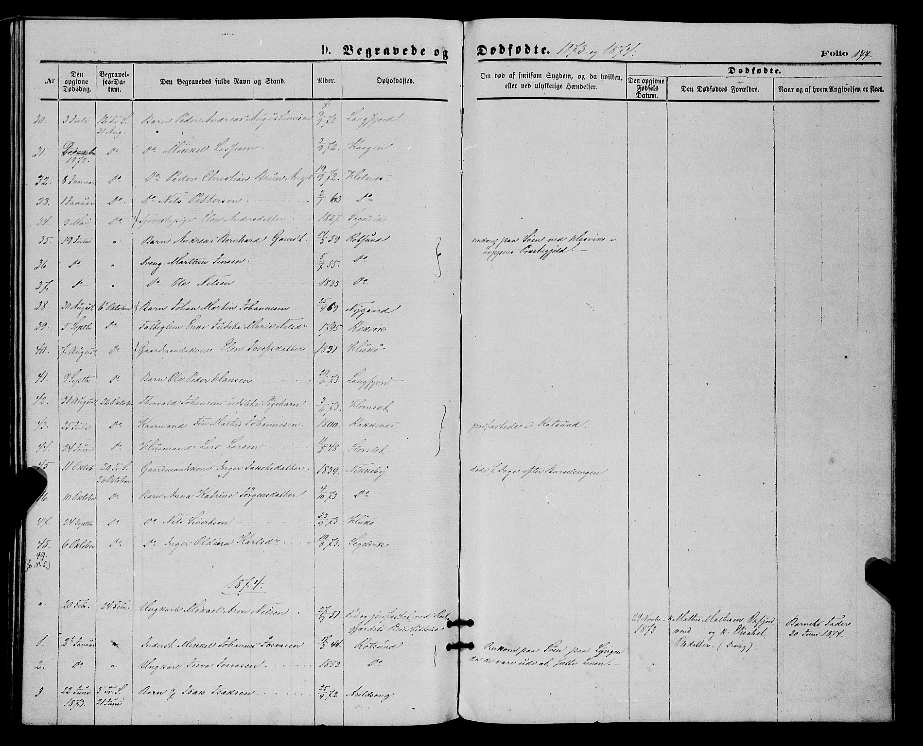 Skjervøy sokneprestkontor, AV/SATØ-S-1300/H/Ha/Haa/L0008kirke: Parish register (official) no. 8, 1871-1877, p. 177