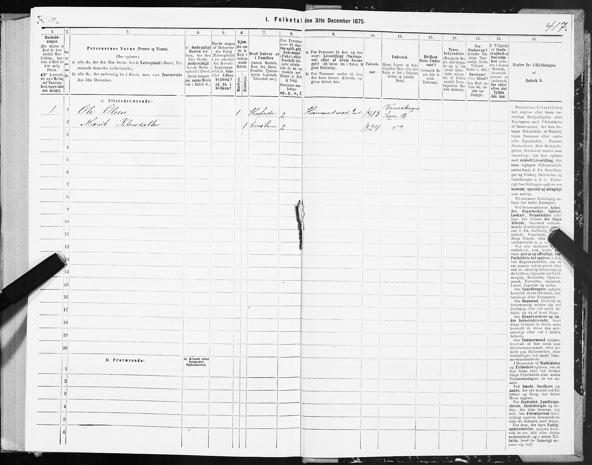 SAT, 1875 census for 1658P Børsa, 1875, p. 4417