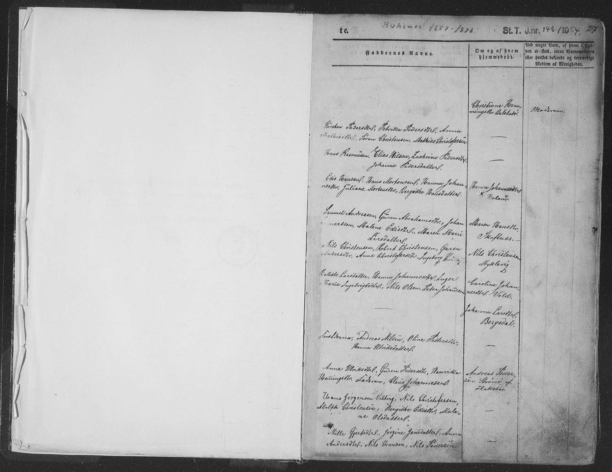 Ministerialprotokoller, klokkerbøker og fødselsregistre - Nordland, AV/SAT-A-1459/881/L1165: Parish register (copy) no. 881C02, 1854-1876, p. 27