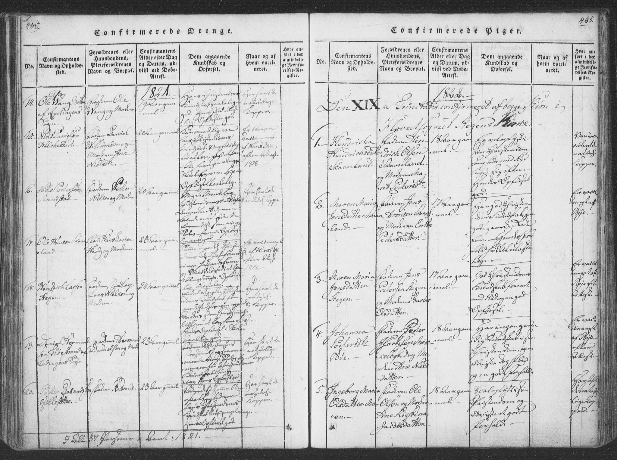 Ministerialprotokoller, klokkerbøker og fødselsregistre - Nordland, SAT/A-1459/855/L0798: Parish register (official) no. 855A06, 1821-1835, p. 464-465