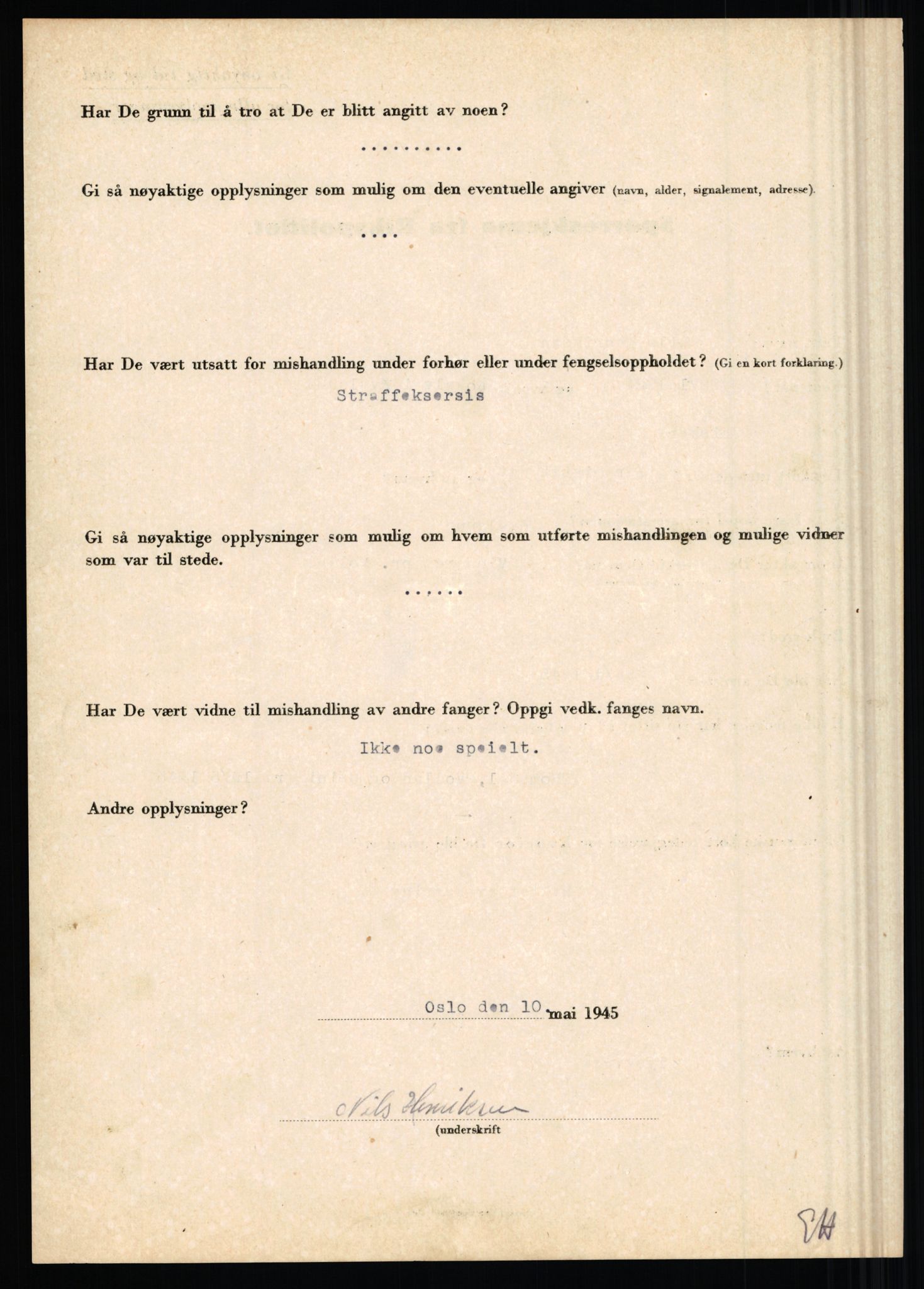 Rikspolitisjefen, AV/RA-S-1560/L/L0007: Heen, Erik C. - Iversen, Trygve, 1940-1945, p. 94