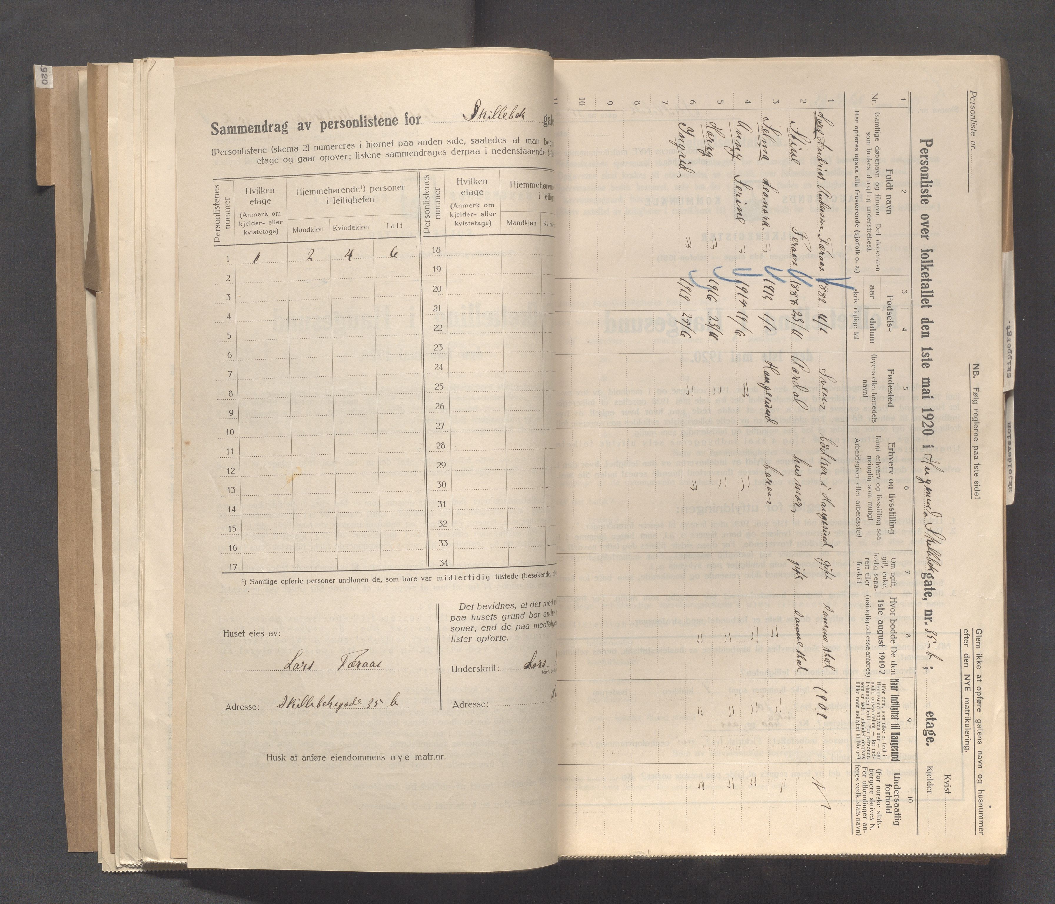 IKAR, Local census 1.5.1920 for Haugesund, 1920, p. 3744