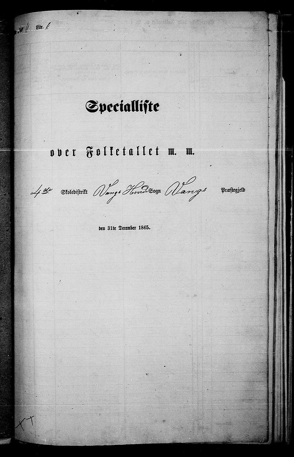 RA, 1865 census for Vang/Vang og Furnes, 1865, p. 294