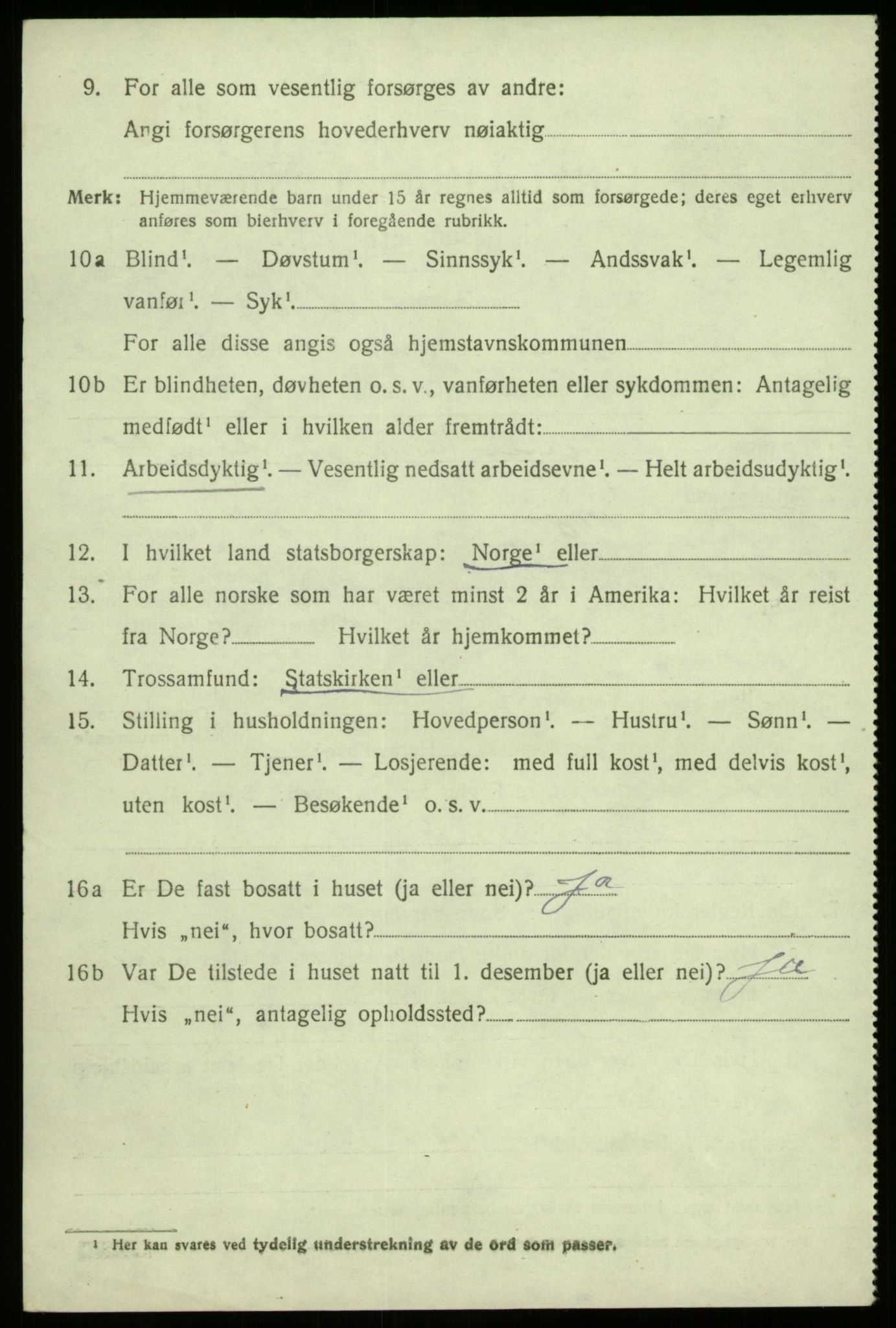 SAB, 1920 census for Lavik, 1920, p. 917