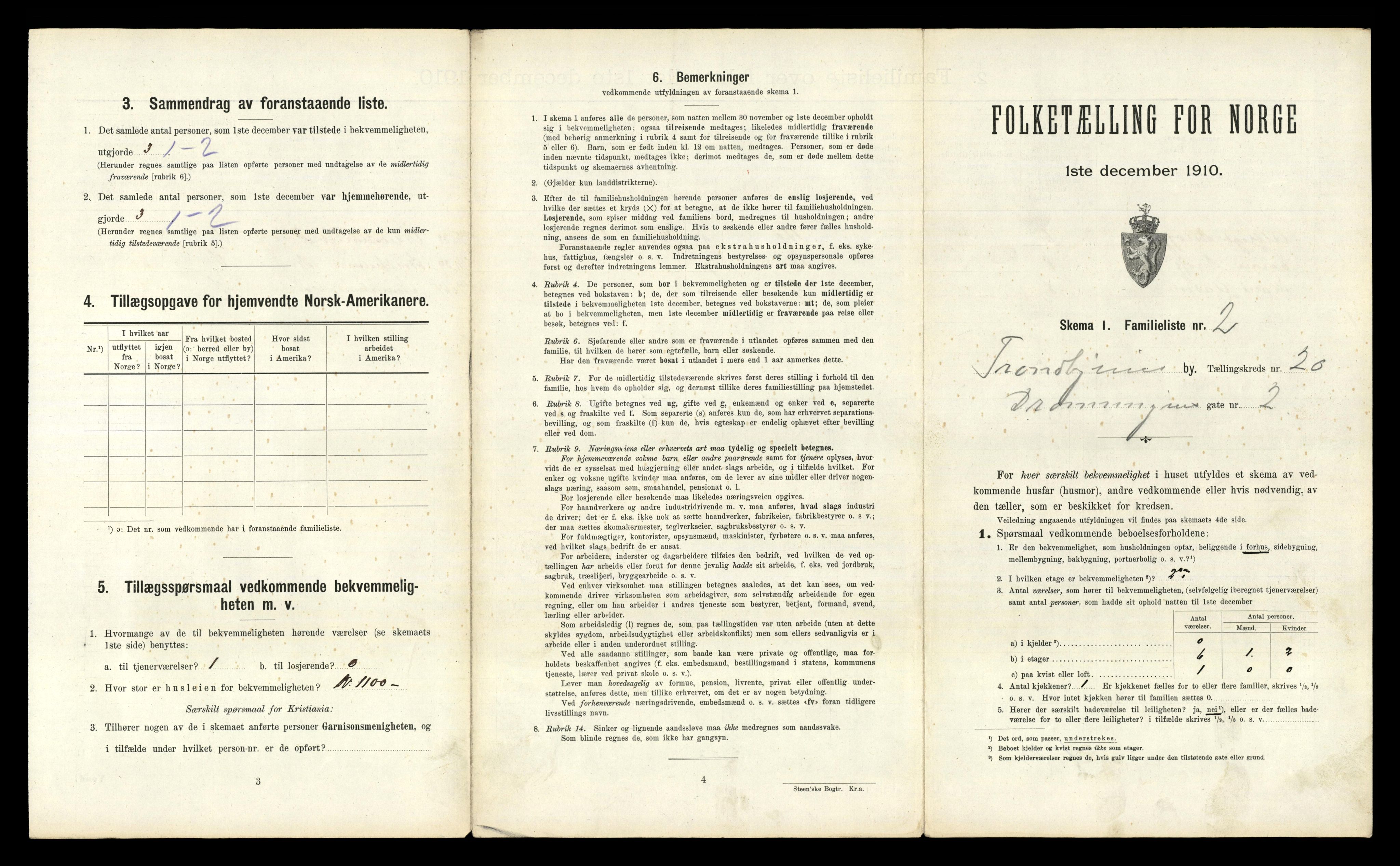 RA, 1910 census for Trondheim, 1910, p. 5353