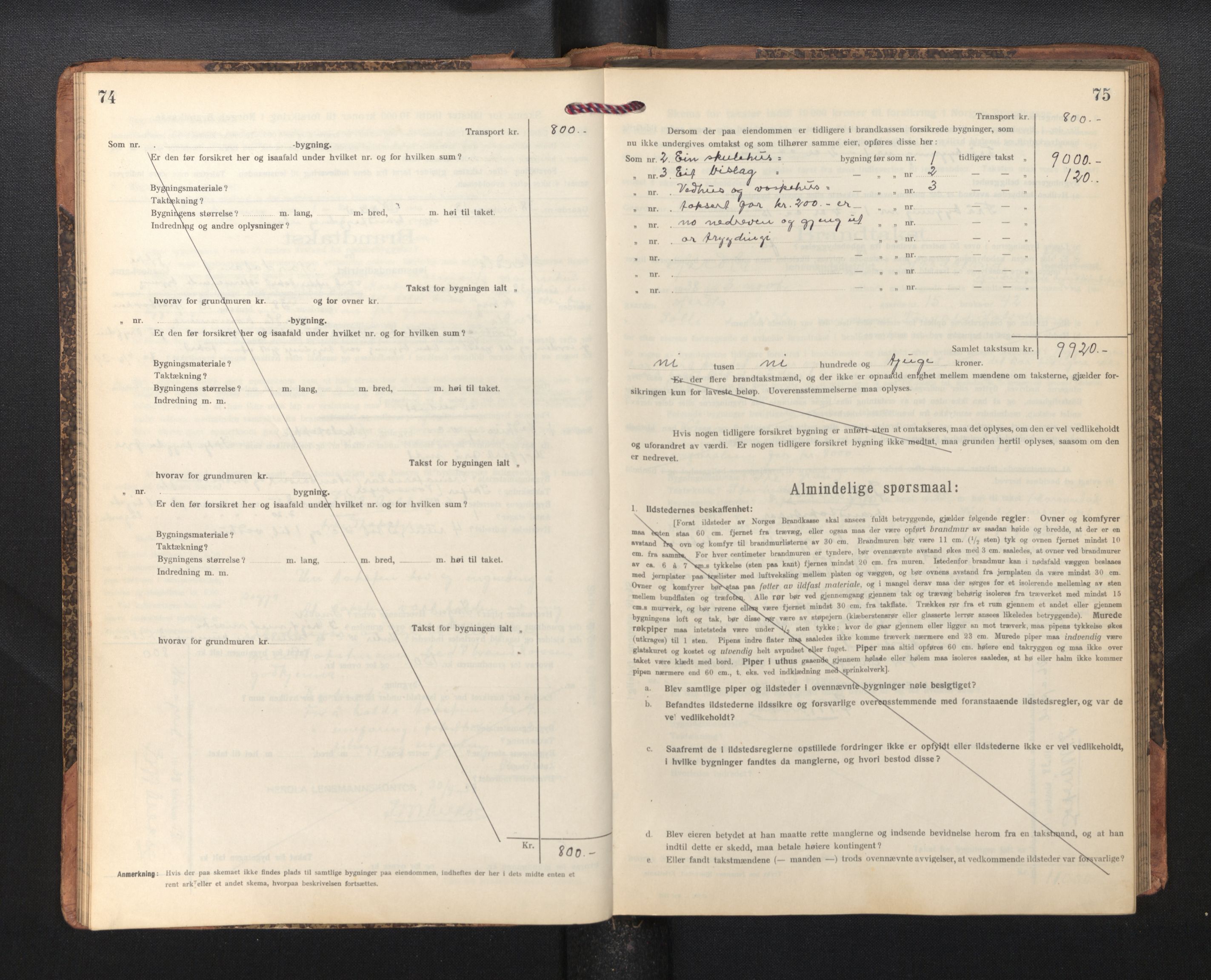 Lensmannen i Herdla, AV/SAB-A-32901/0012/L0004:  Branntakstprotokoll skjematakst, 1916-1954, p. 74-75