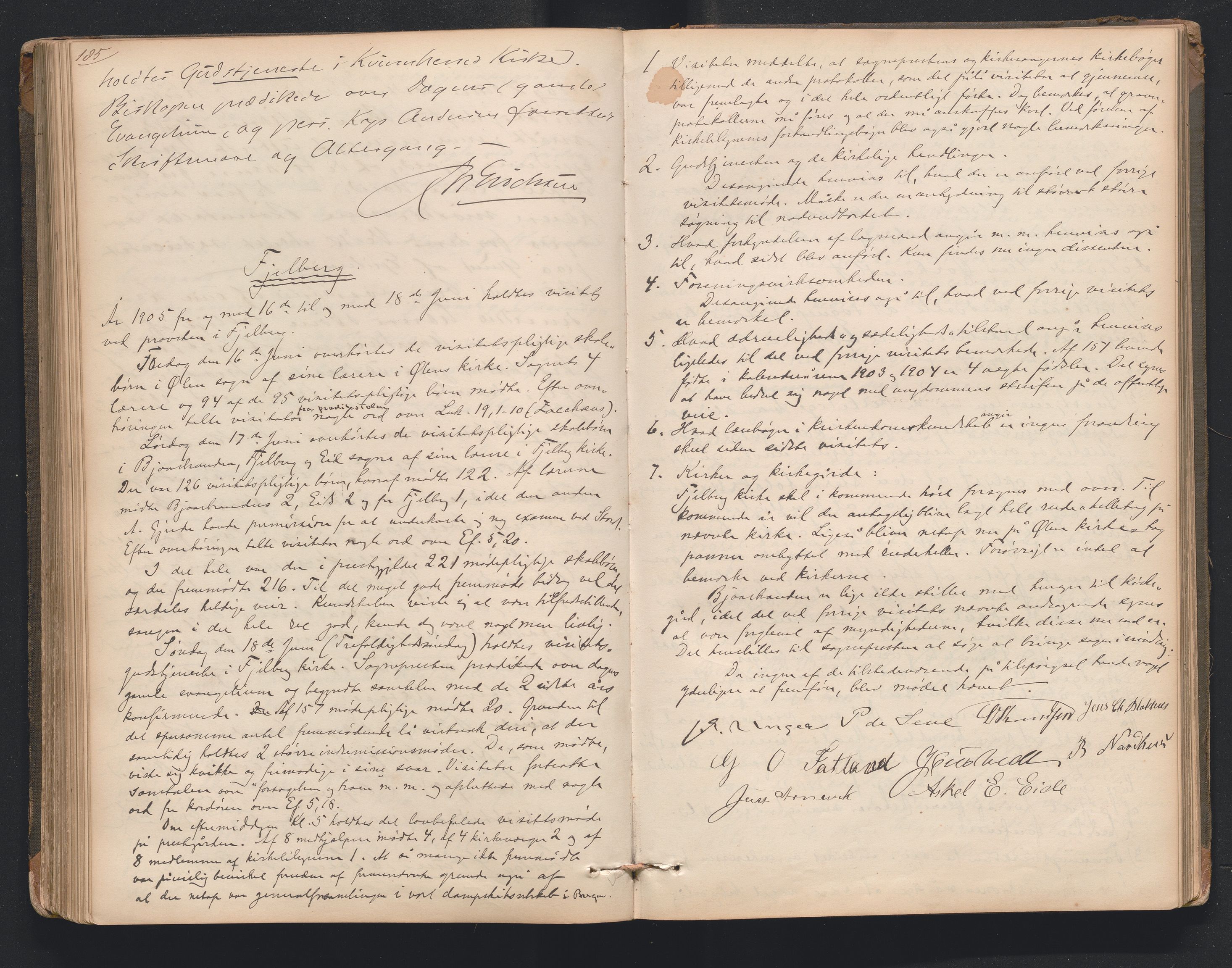 Nordre Sunnhordland prosti, AV/SAB-A-99912/F/L0001: Visitasprotokoll , 1860-1959, p. 185
