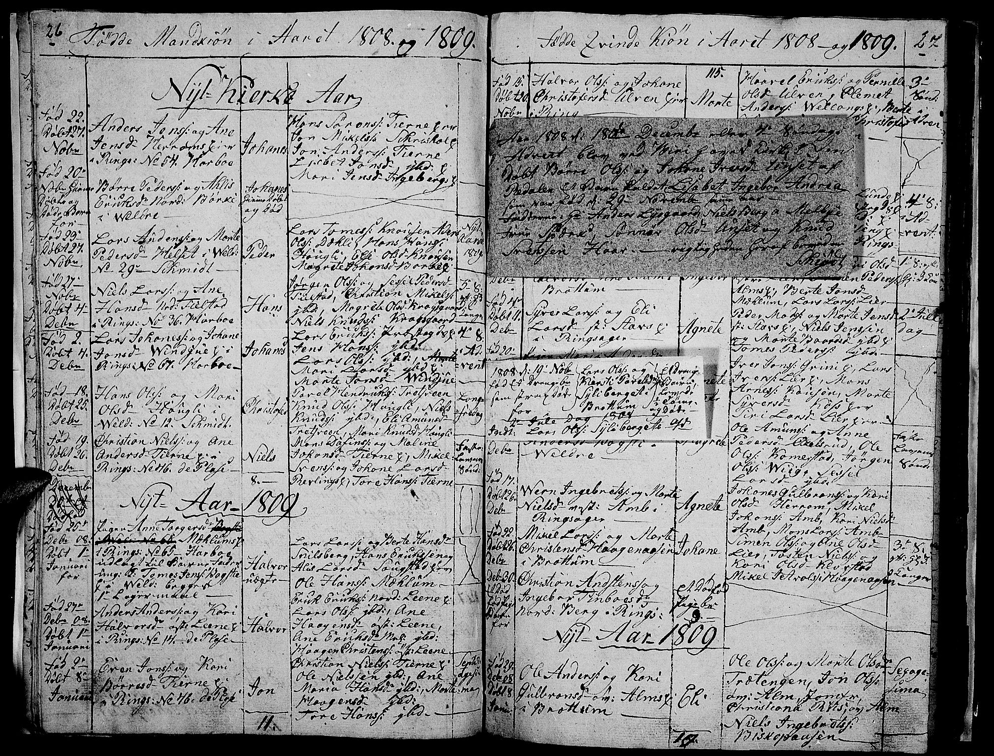 Ringsaker prestekontor, SAH/PREST-014/I/Ia/L0005/0008: Parish register draft no. 1H, 1807-1811, p. 26-27