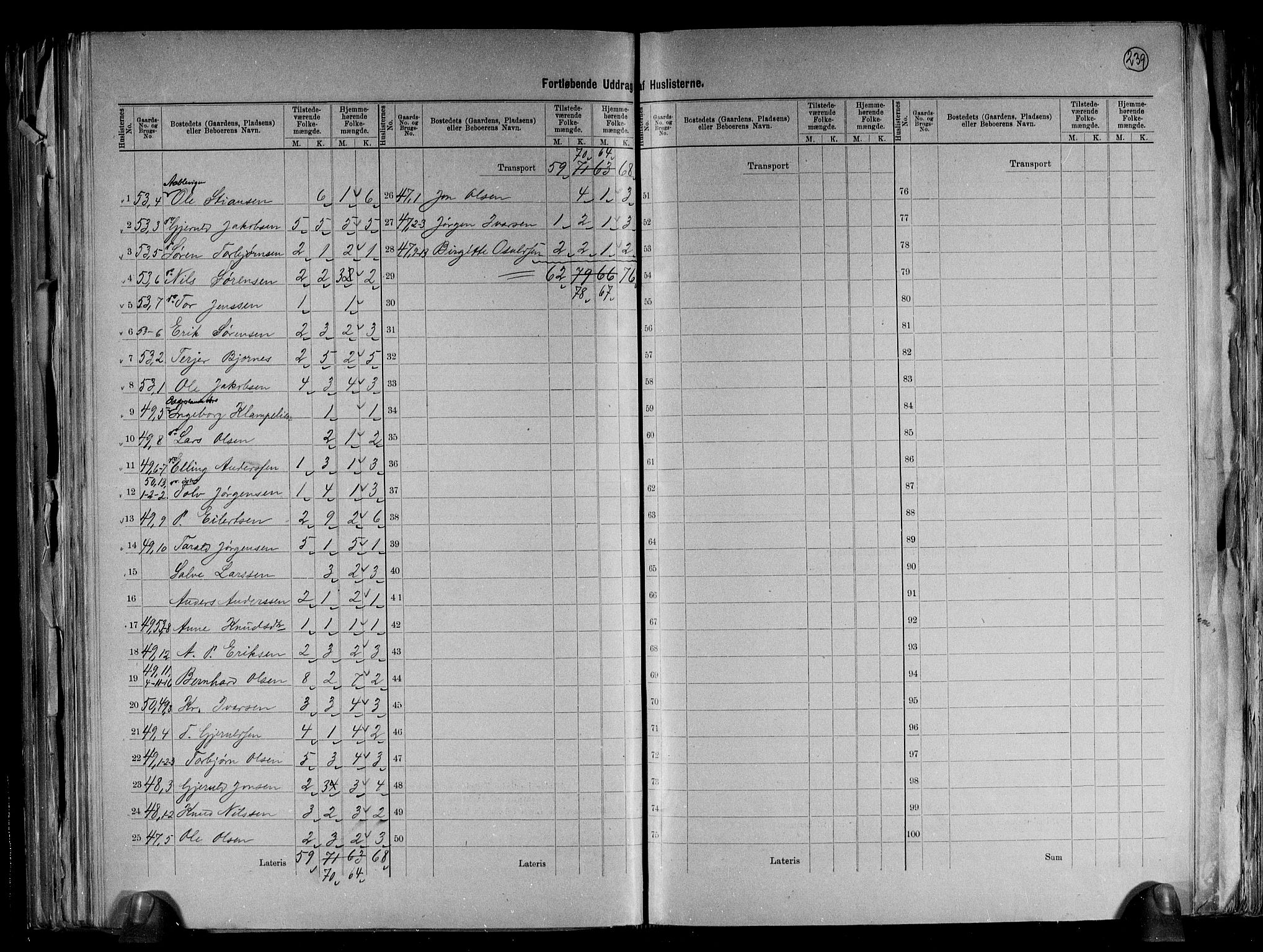 RA, 1891 census for 0918 Austre Moland, 1891, p. 13
