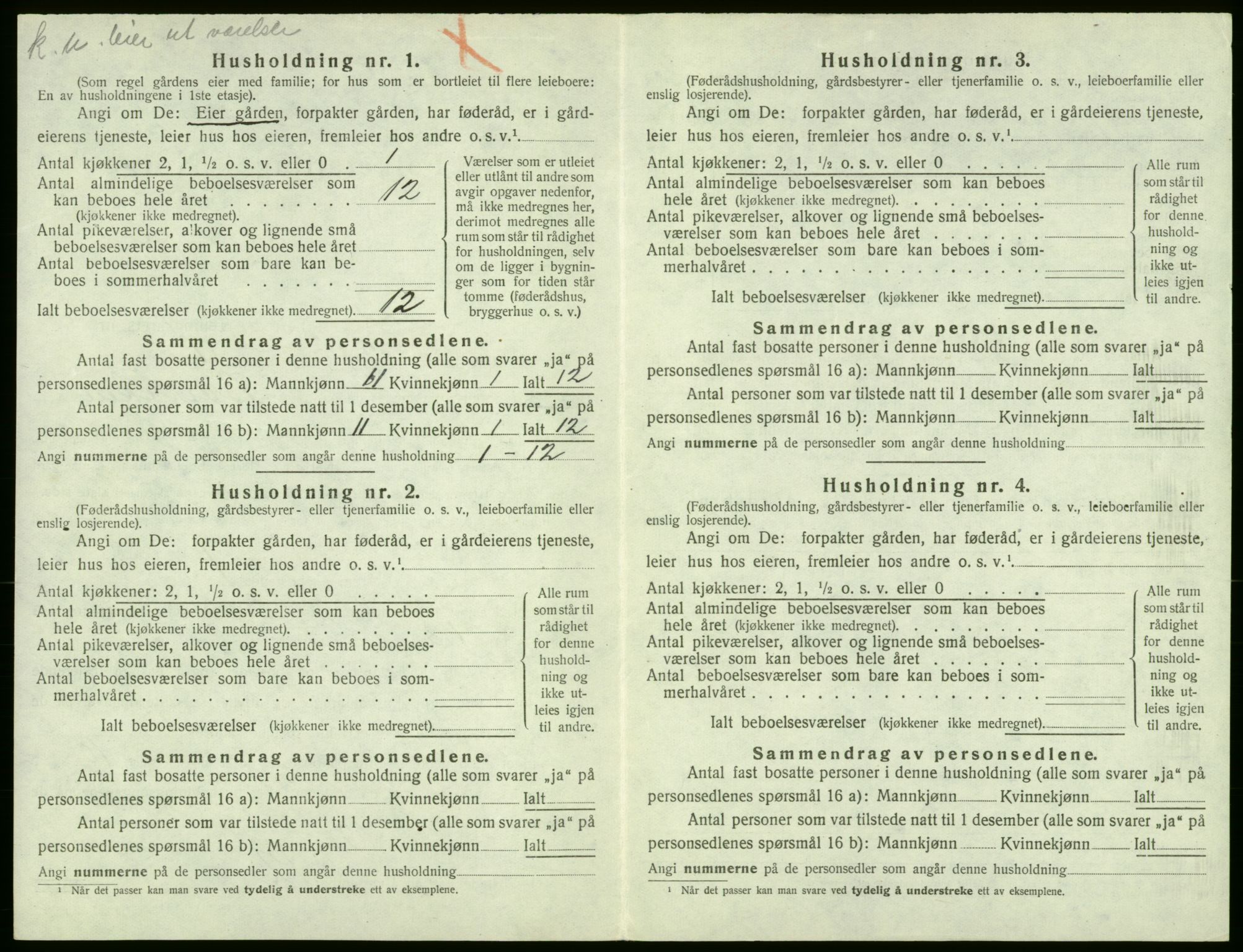 SAB, 1920 census for Stord, 1920, p. 357