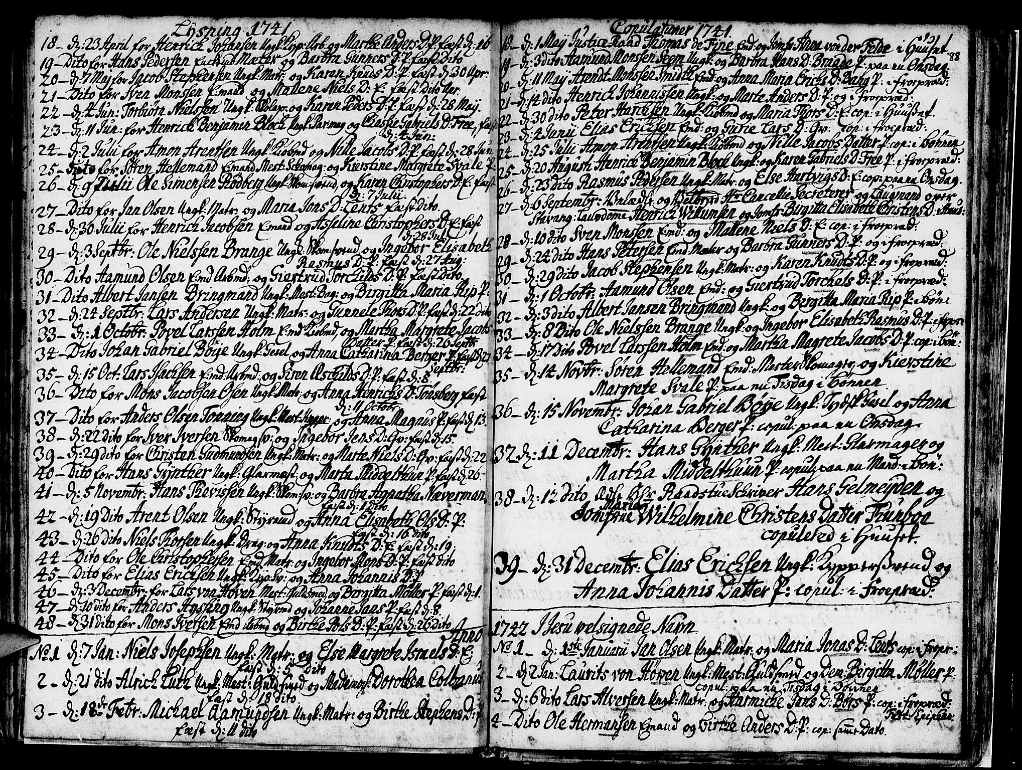 Nykirken Sokneprestembete, SAB/A-77101/H/Haa/L0007: Parish register (official) no. A 7, 1719-1781, p. 88