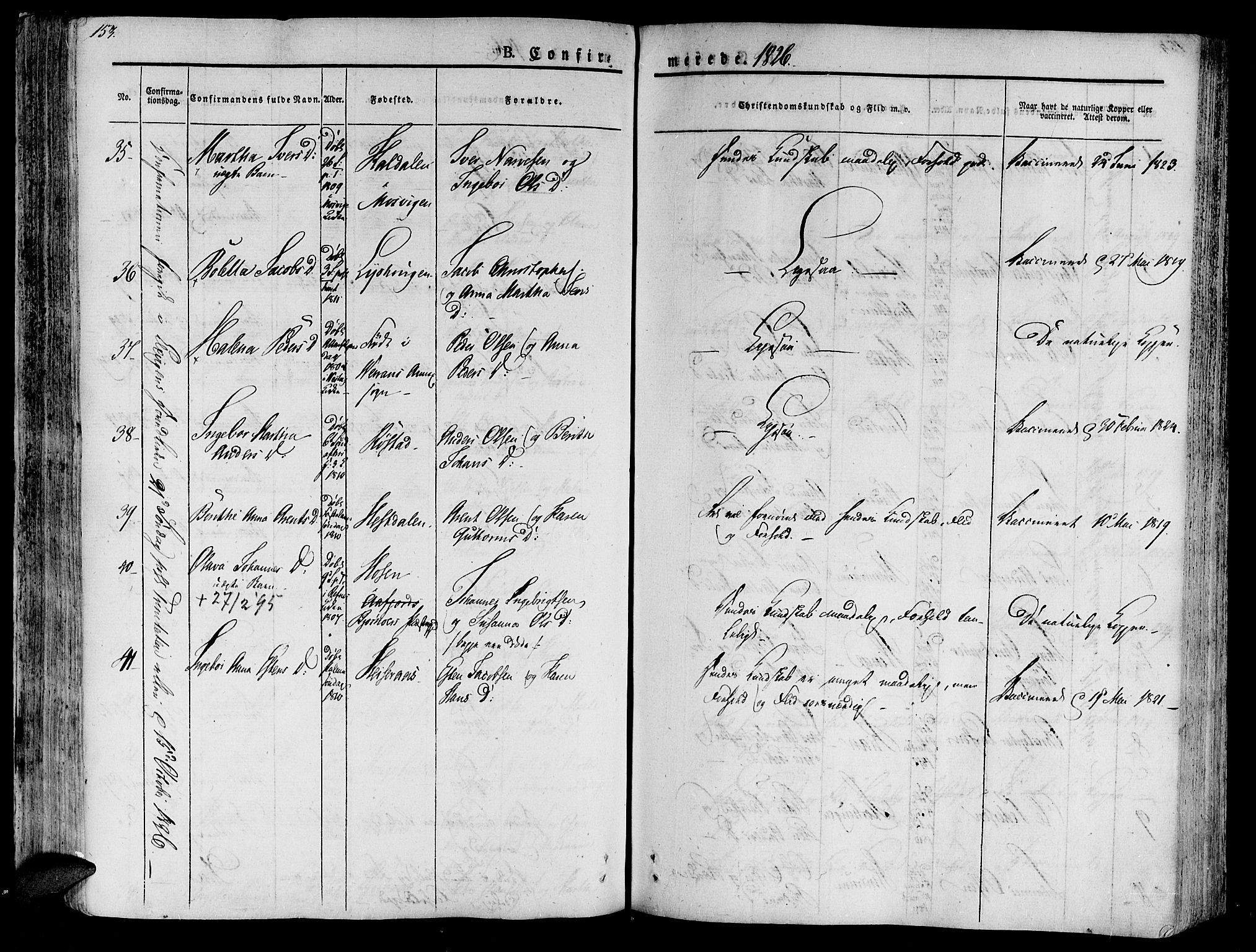 Ministerialprotokoller, klokkerbøker og fødselsregistre - Nord-Trøndelag, AV/SAT-A-1458/701/L0006: Parish register (official) no. 701A06, 1825-1841, p. 153