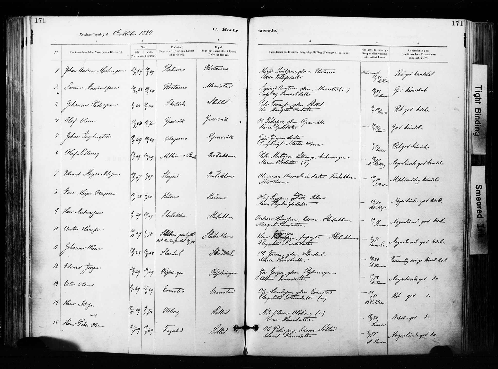 Målselv sokneprestembete, SATØ/S-1311/G/Ga/Gaa/L0007kirke: Parish register (official) no. 7, 1884-1903, p. 171