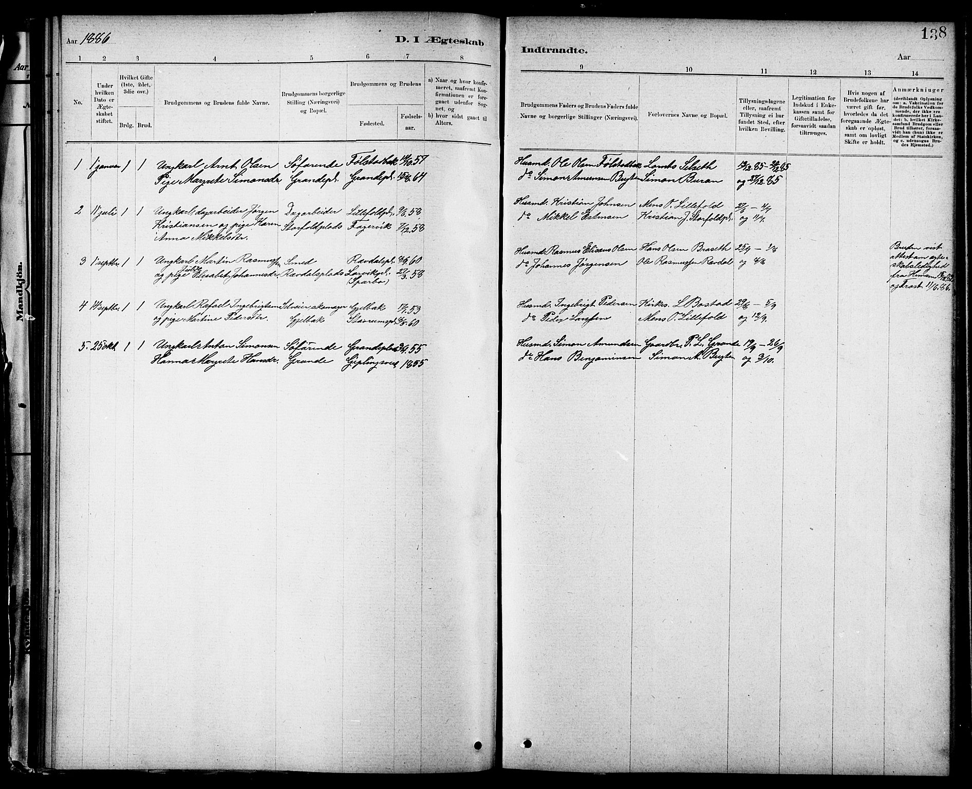 Ministerialprotokoller, klokkerbøker og fødselsregistre - Nord-Trøndelag, SAT/A-1458/744/L0423: Parish register (copy) no. 744C02, 1886-1905, p. 138