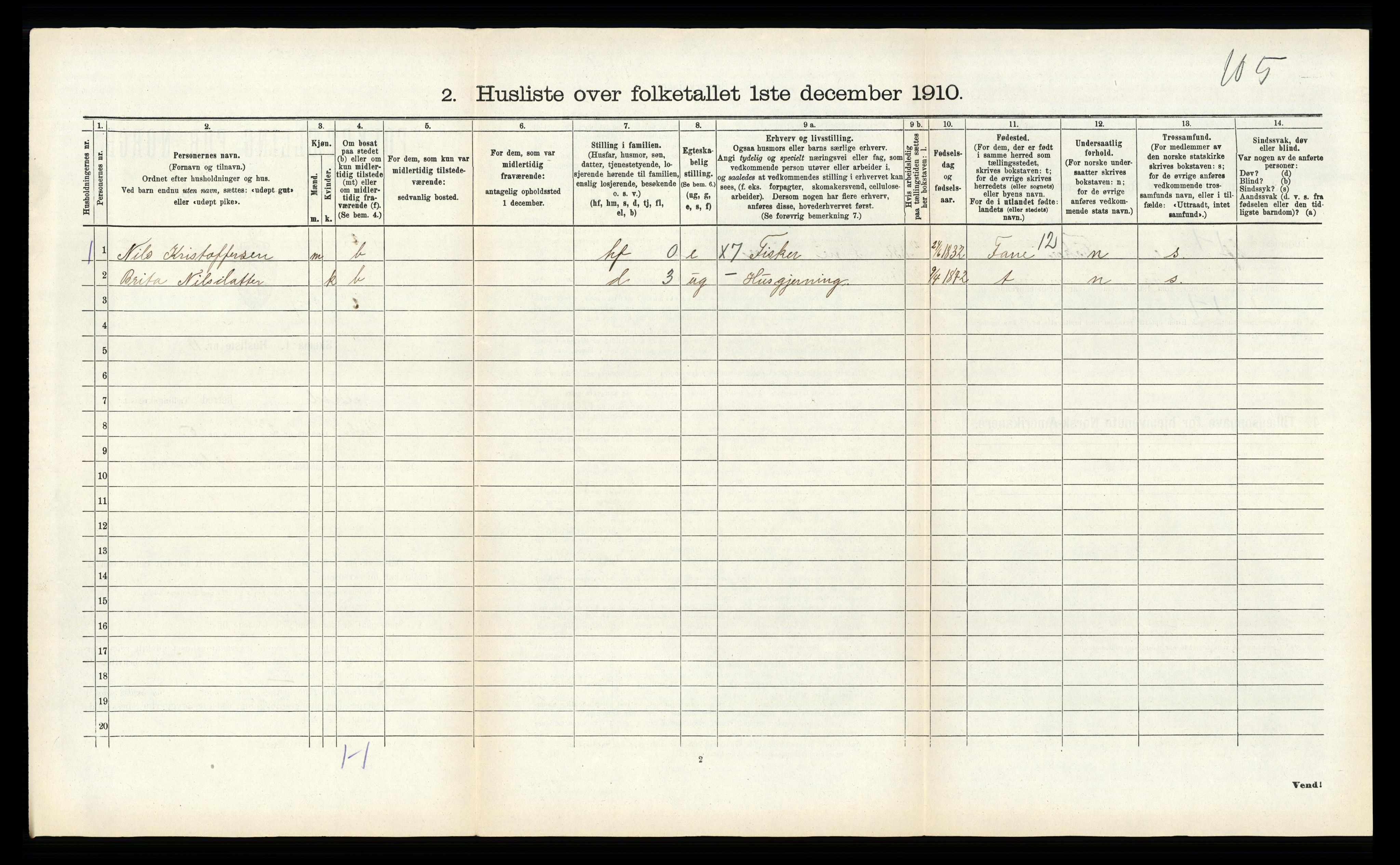 RA, 1910 census for Sund, 1910, p. 67