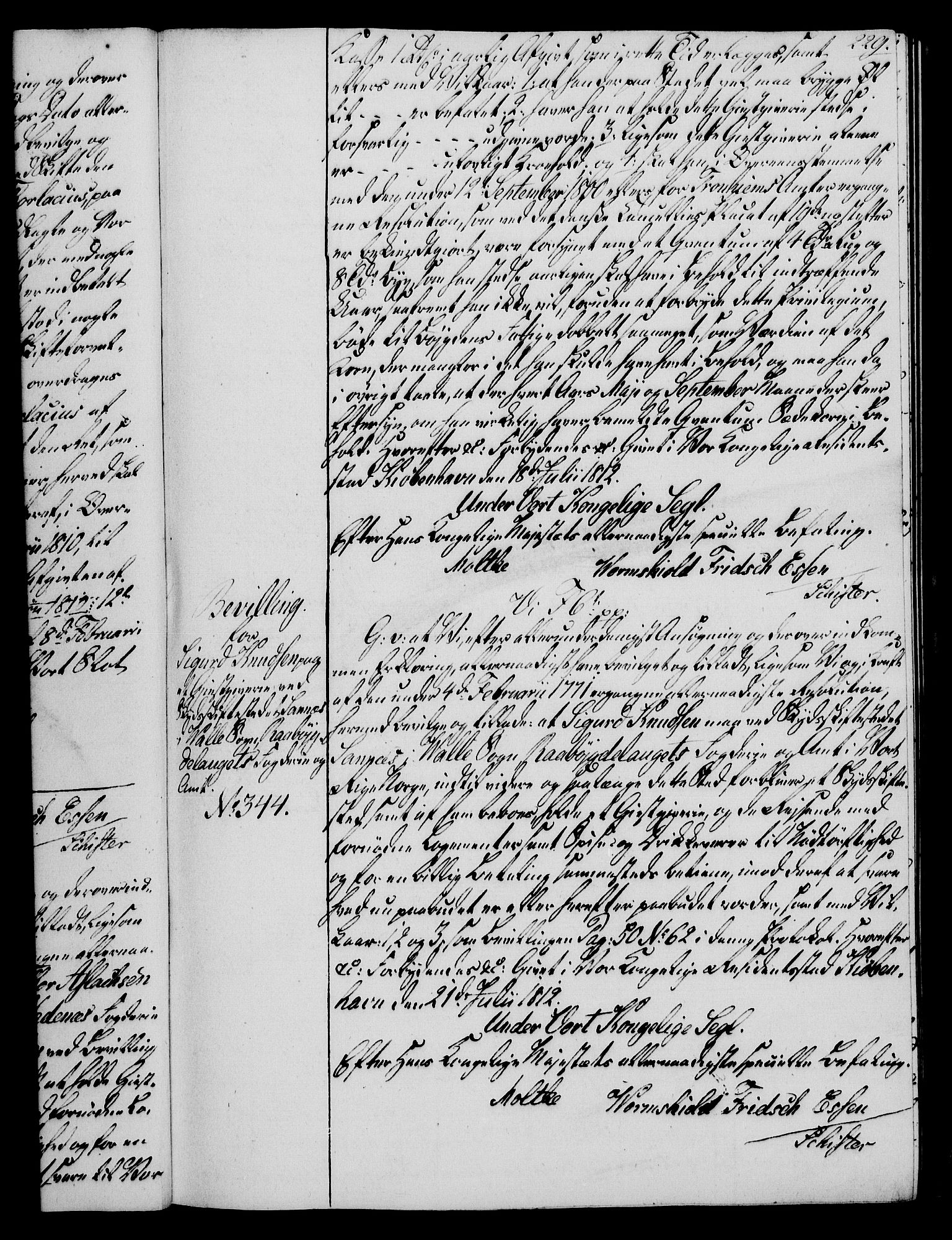 Rentekammeret, Kammerkanselliet, AV/RA-EA-3111/G/Gg/Gga/L0020: Norsk ekspedisjonsprotokoll med register (merket RK 53.20), 1811-1814, p. 229