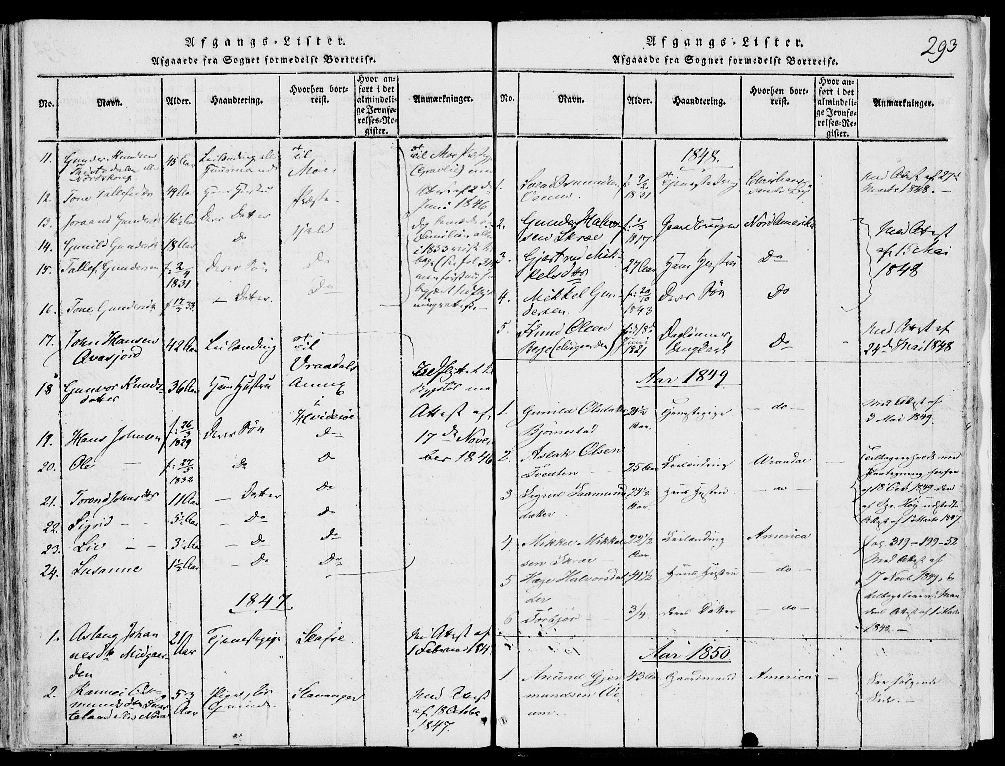 Fyresdal kirkebøker, SAKO/A-263/F/Fb/L0001: Parish register (official) no. II 1, 1815-1854, p. 293