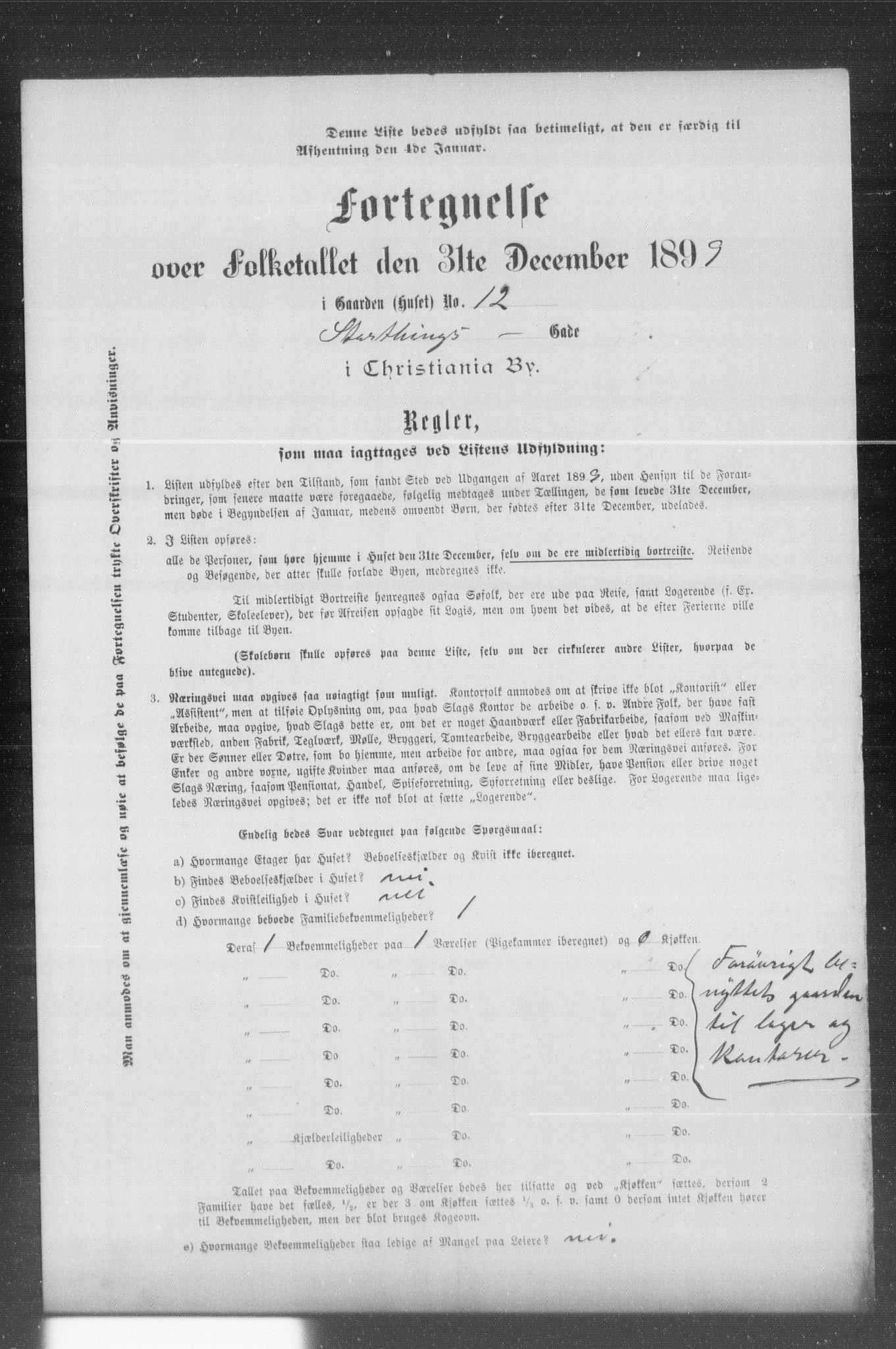 OBA, Municipal Census 1899 for Kristiania, 1899, p. 13436